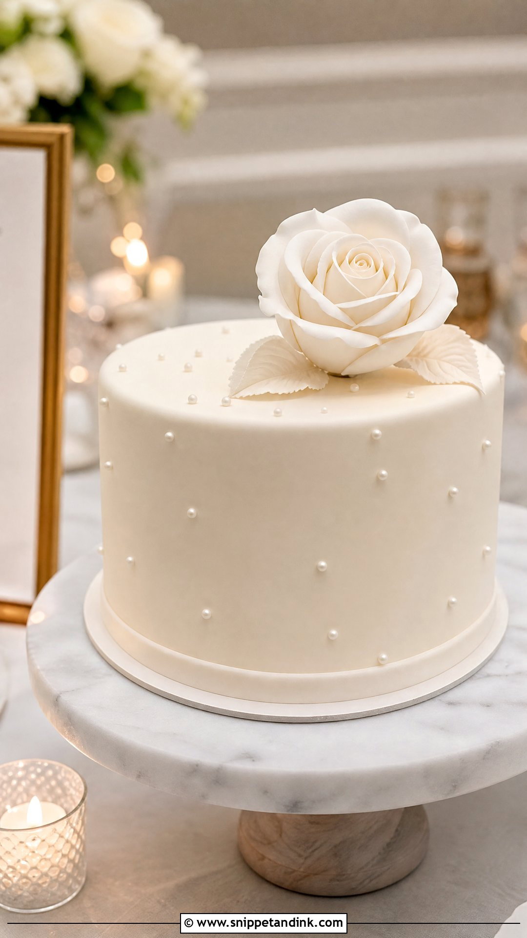 Smooth Fondant Wedding Cake - Snippet and Ink - 20 Timeless Wedding Cake Ideas
