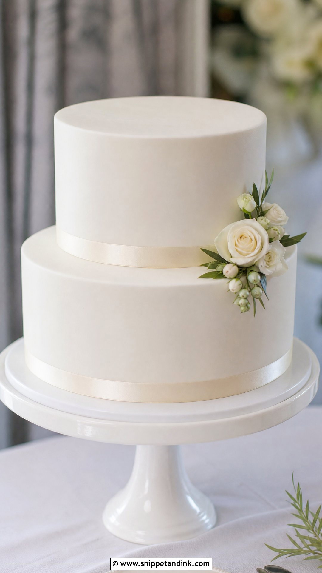 Smooth Fondant Wedding Cake - Snippet and Ink - 30 Simple Wedding Cake Ideas