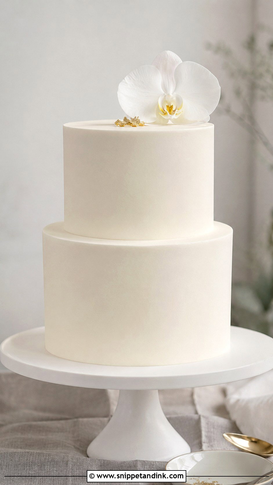Smooth Minimalist Wedding Cake - Snippet and Ink - 20 Smooth Wedding Cake Ideas