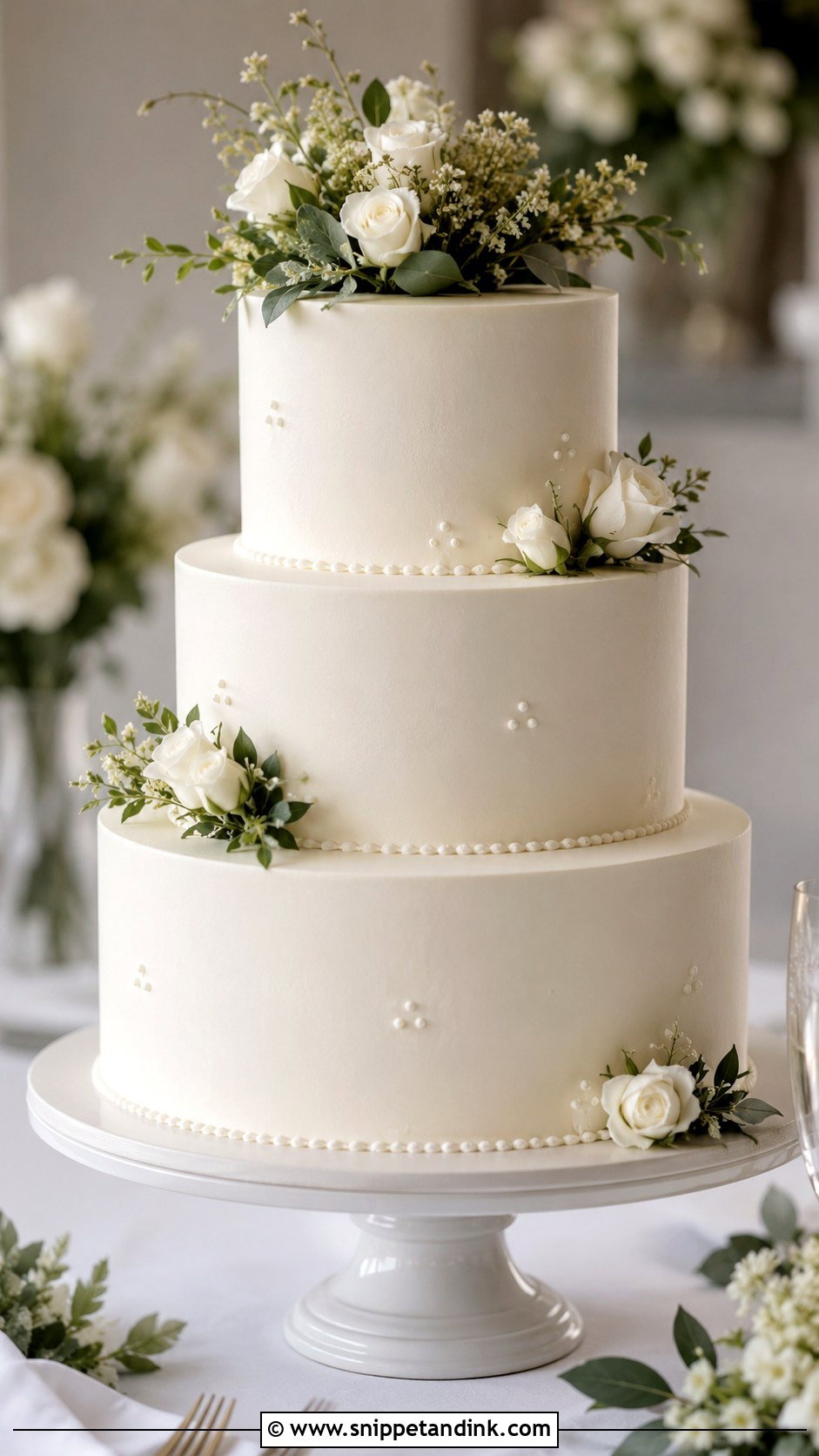 Smooth Round Wedding Cake - Snippet and Ink - 20 Smooth Wedding Cake Ideas