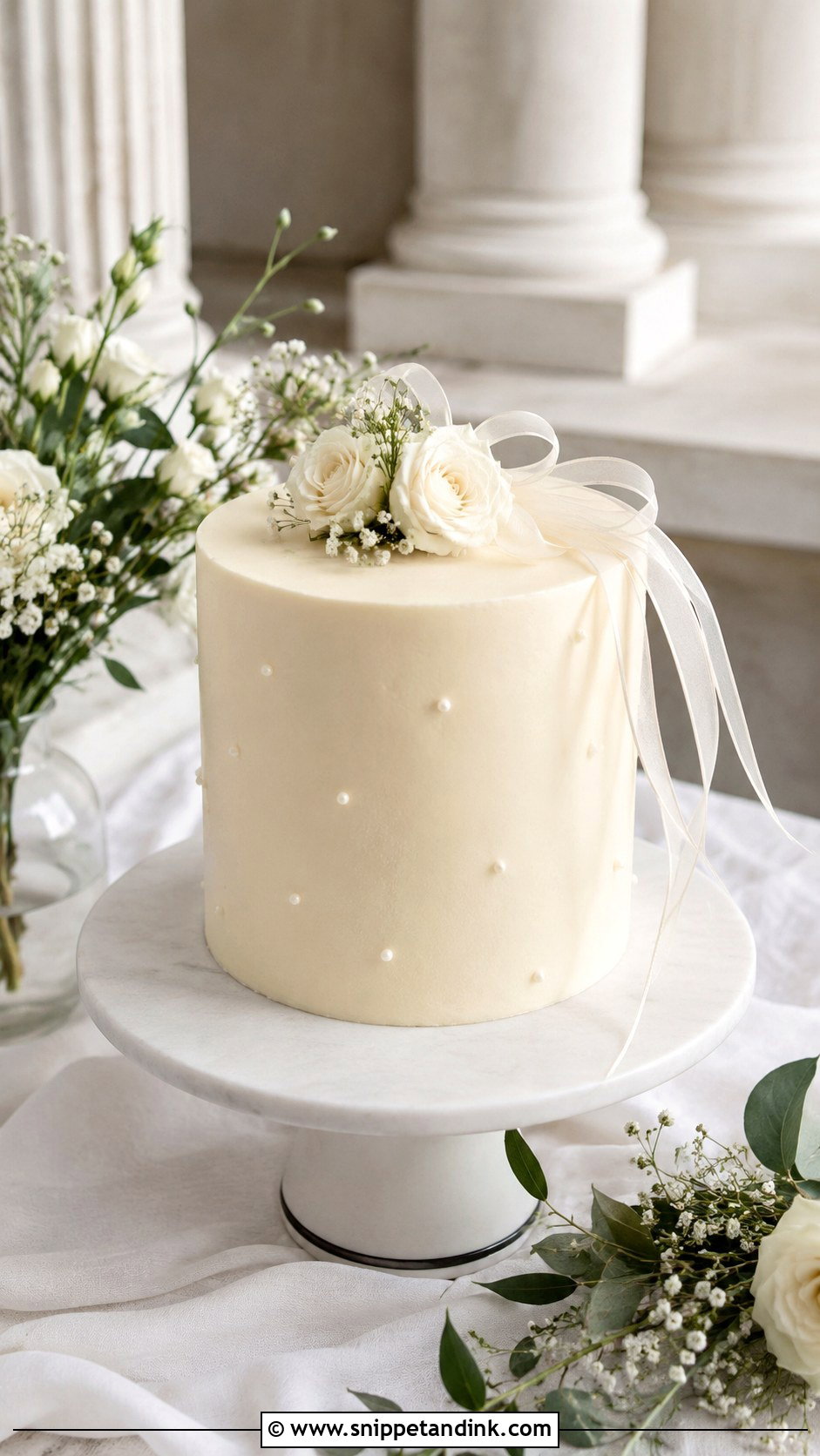 Smooth Single Tier Wedding Cake - Snippet and Ink - 20 Smooth Wedding Cake Ideas