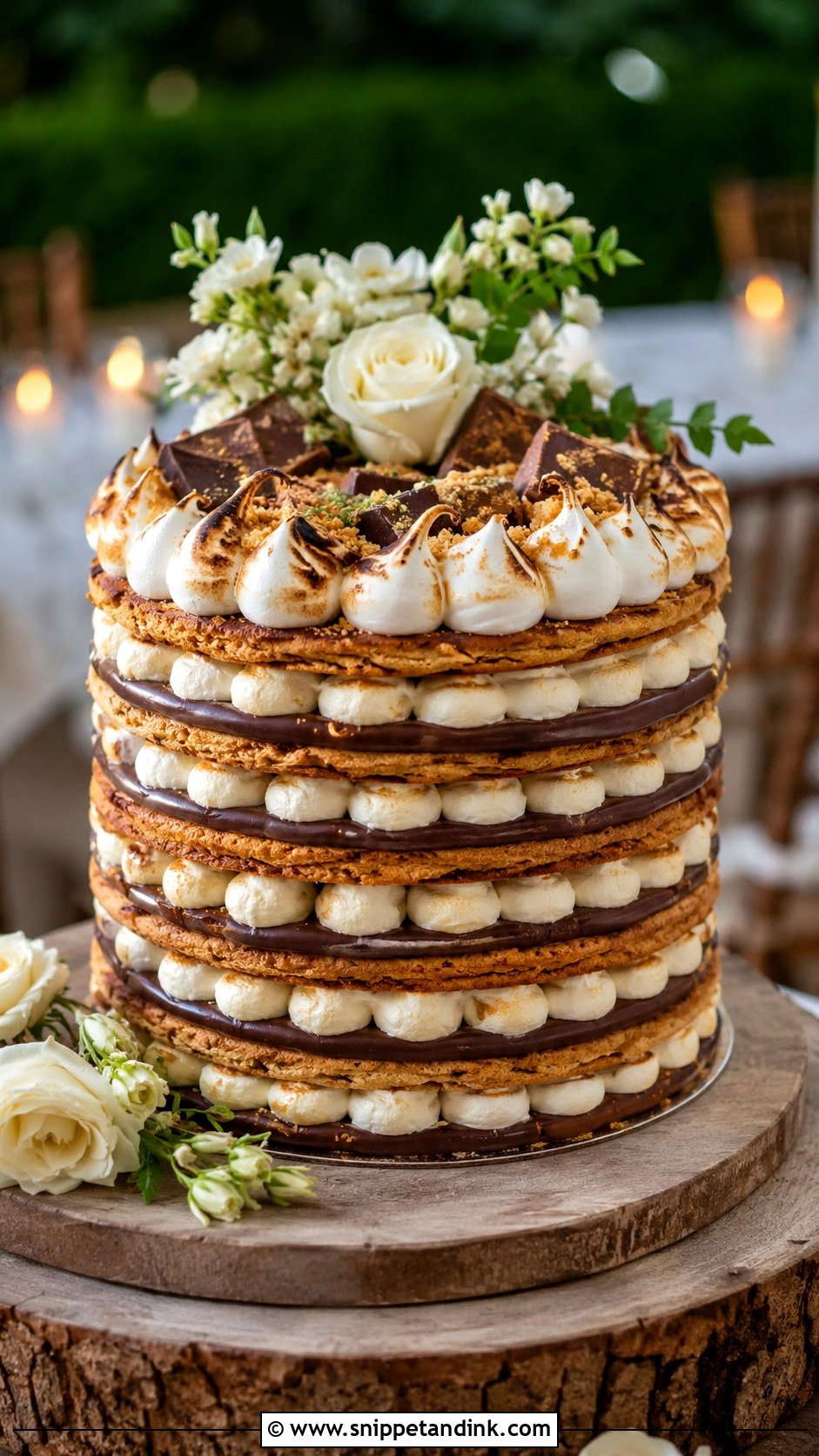 Smores Wedding Layered Cookie Cake - Snippet and Ink - 30 Wedding Layered Cookie Cake Ideas
