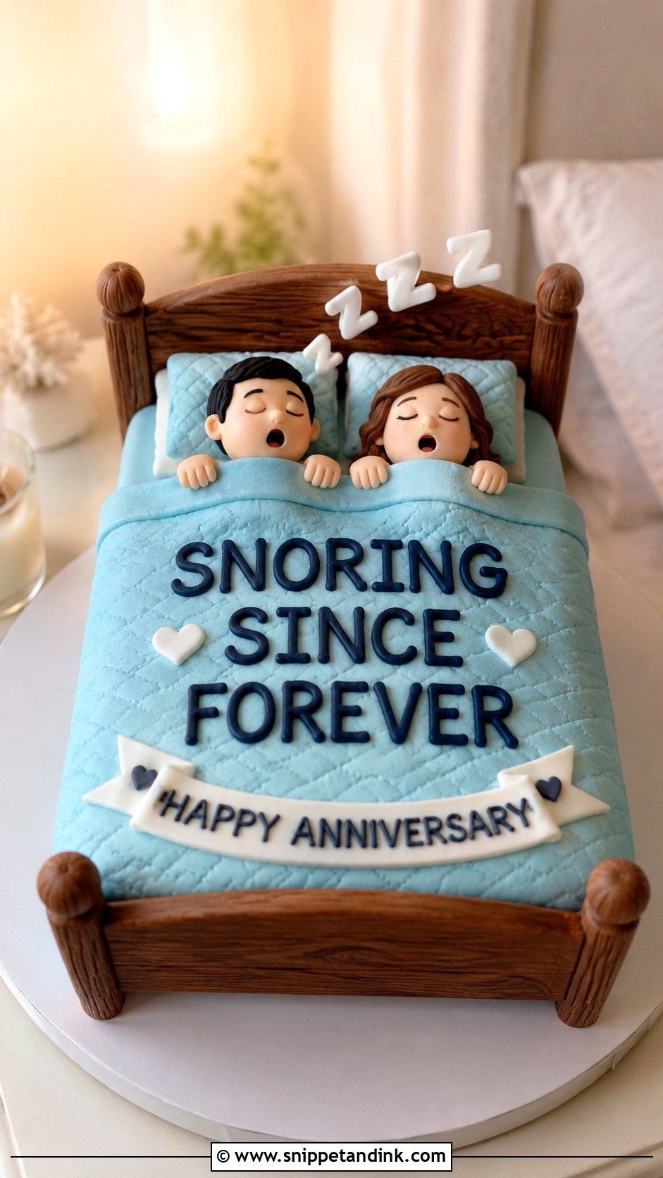 Snoring Since Forever Anniversary Cake - Snippet and Ink - 20 Funny Anniversary Cake Ideas