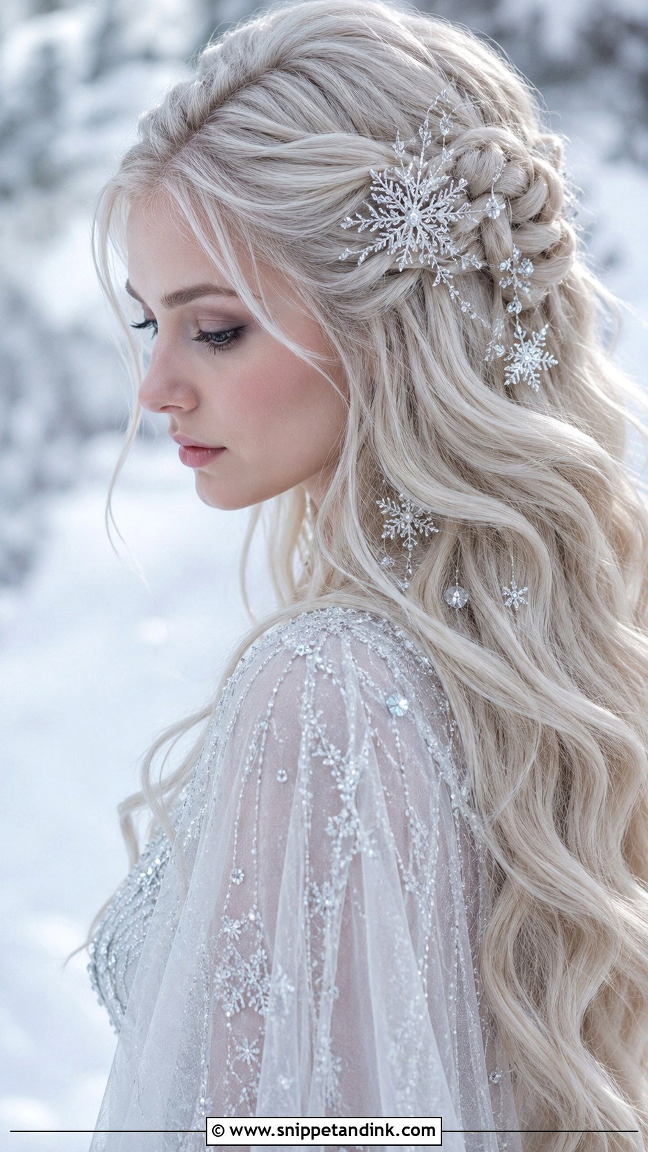 Snow Queen Silver Accents - Snippet and Ink - 20 Fantasy Wedding Hair Ideas
