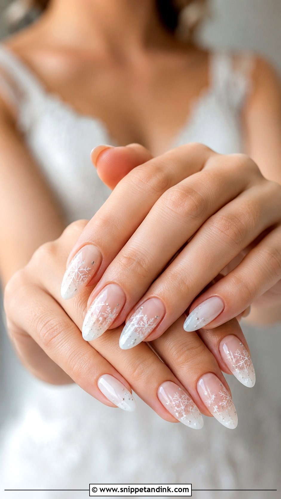Snowflake Winter Bridal Nails - Snippet and Ink - 20 Winter Bridal Nails