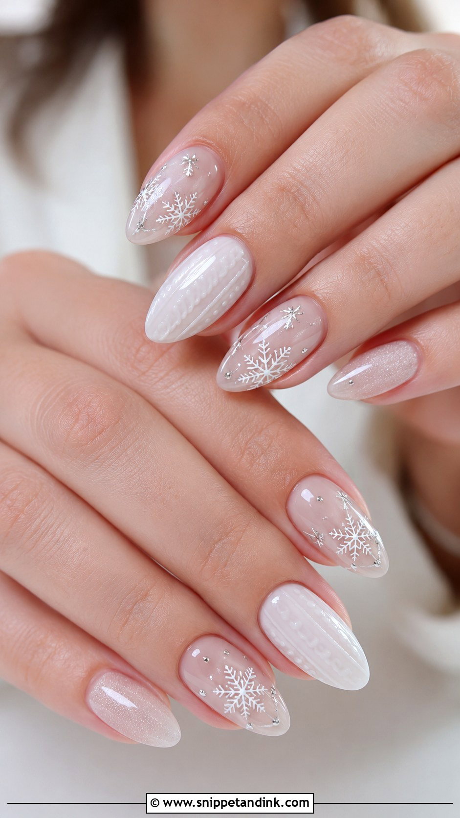 Snowflake Winter Wedding Nails - Snippet and Ink - 20 Winter Wedding Nails for Bride