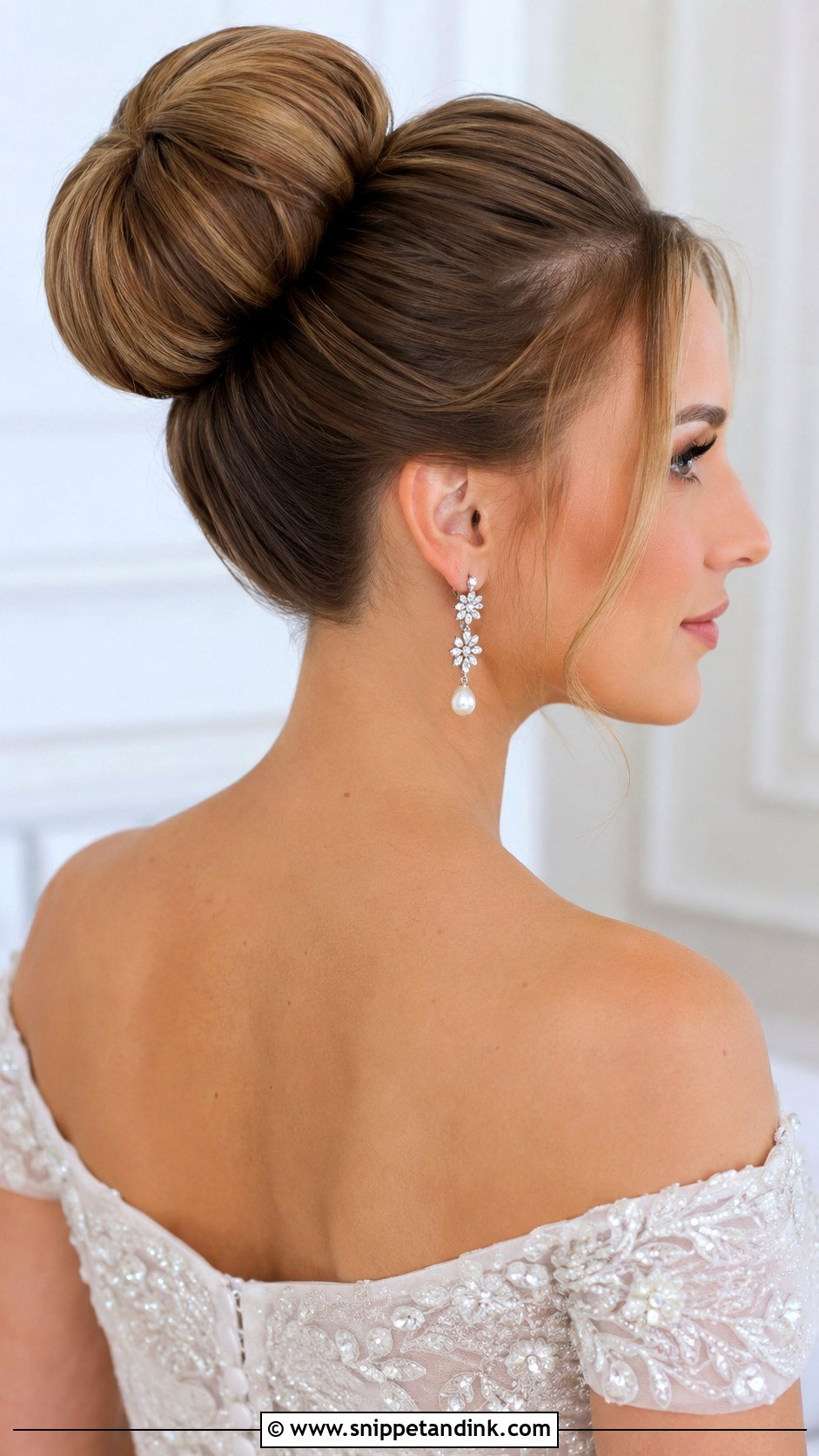 Sock Bun Wedding Hairstyle - Snippet and Ink - 25 High Bun Wedding Hairstyles