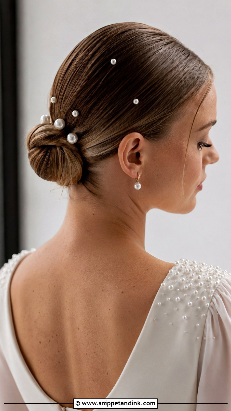 Sofia Richie Low Bun With Pearl Pins - Snippet and Ink - 20 Sophia Richie Wedding Hair Ideas