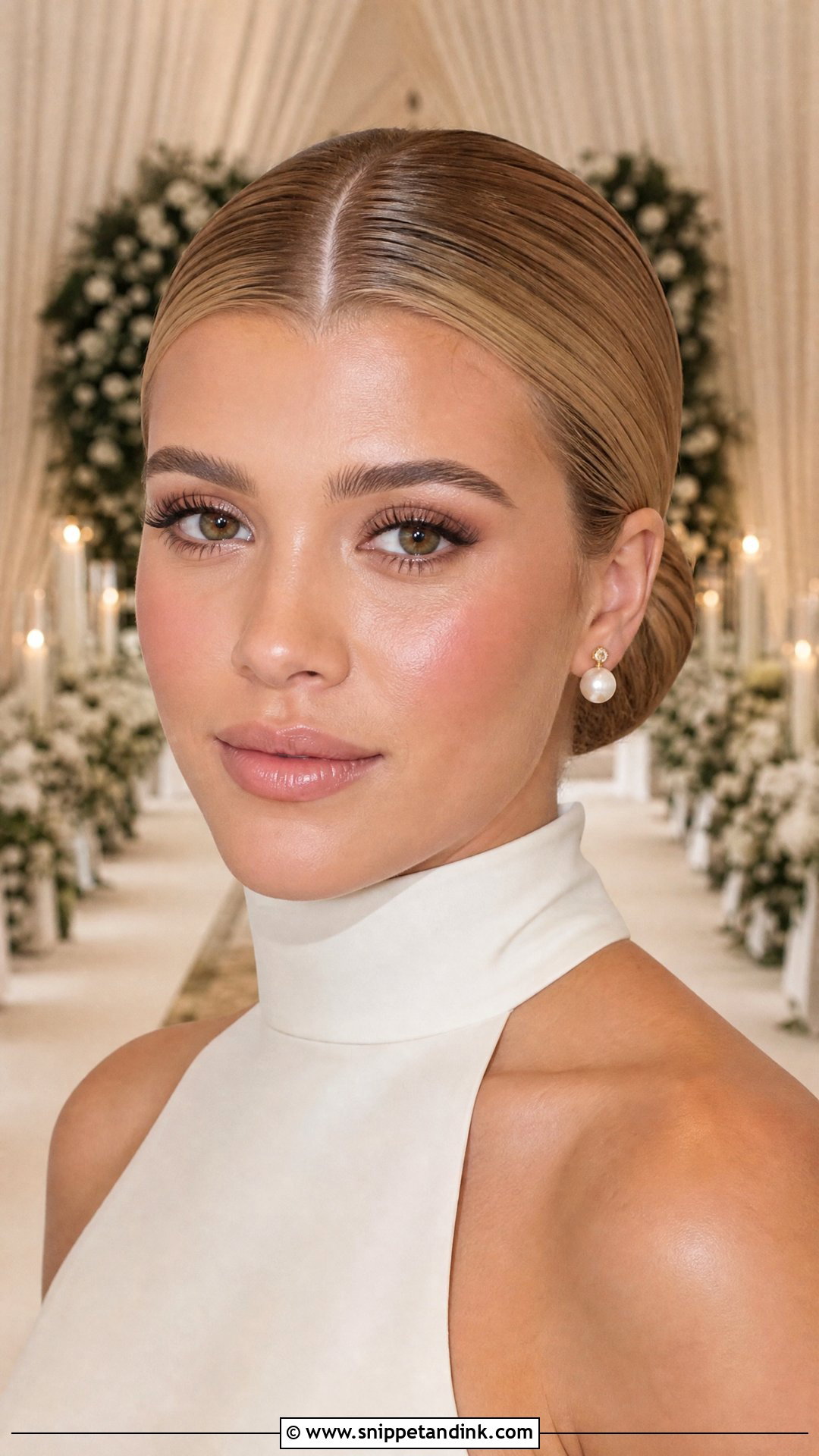 Sofia Richie Wedding Makeup With Classic Bridal Bun - Snippet and Ink - 25 Sofia Richie Wedding Makeup Ideas