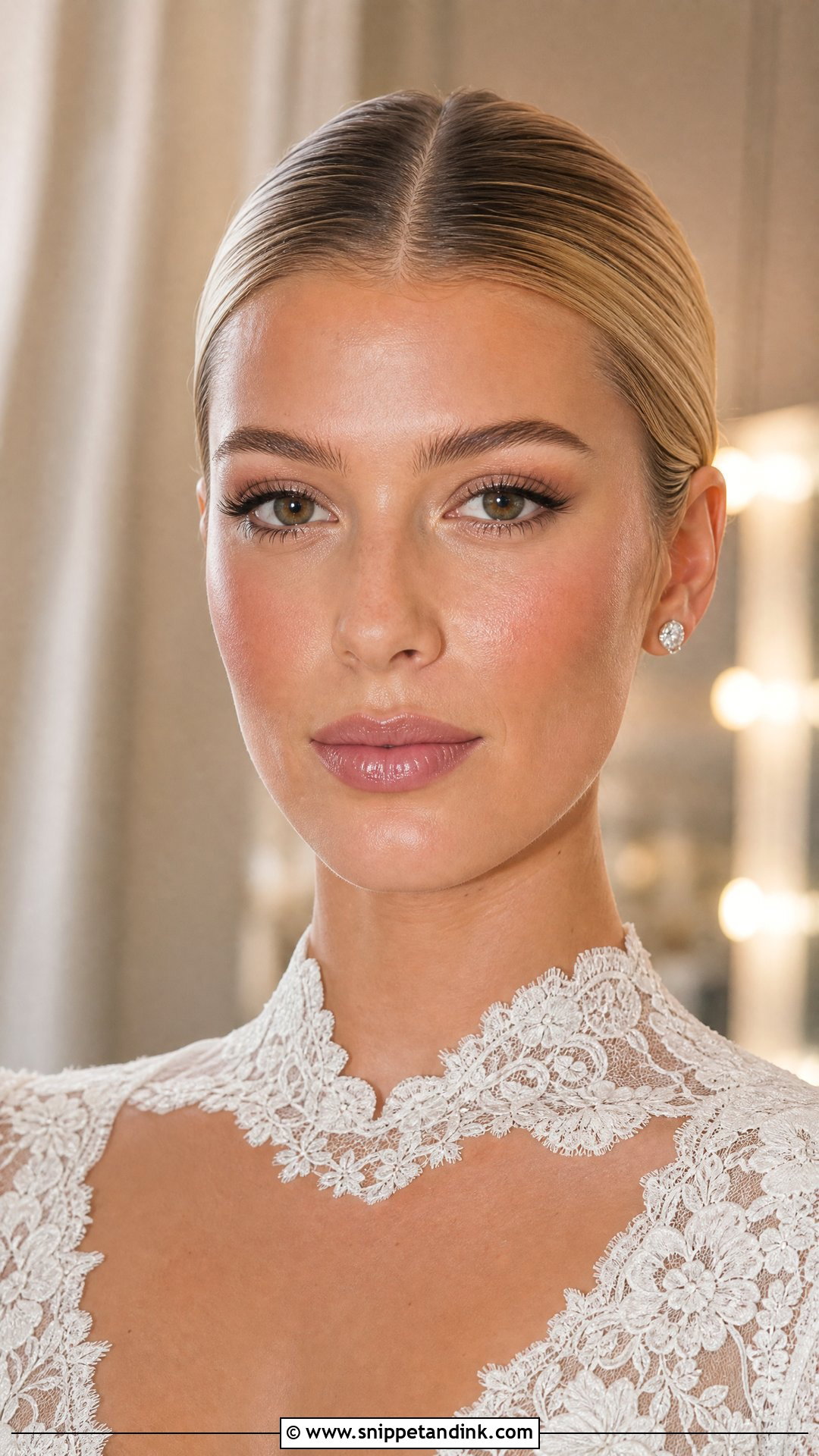 Sofia Richie Wedding Makeup With Classic Bridal Bun - Snippet and Ink - 20 Sophia Richie Wedding Makeup Look Ideas