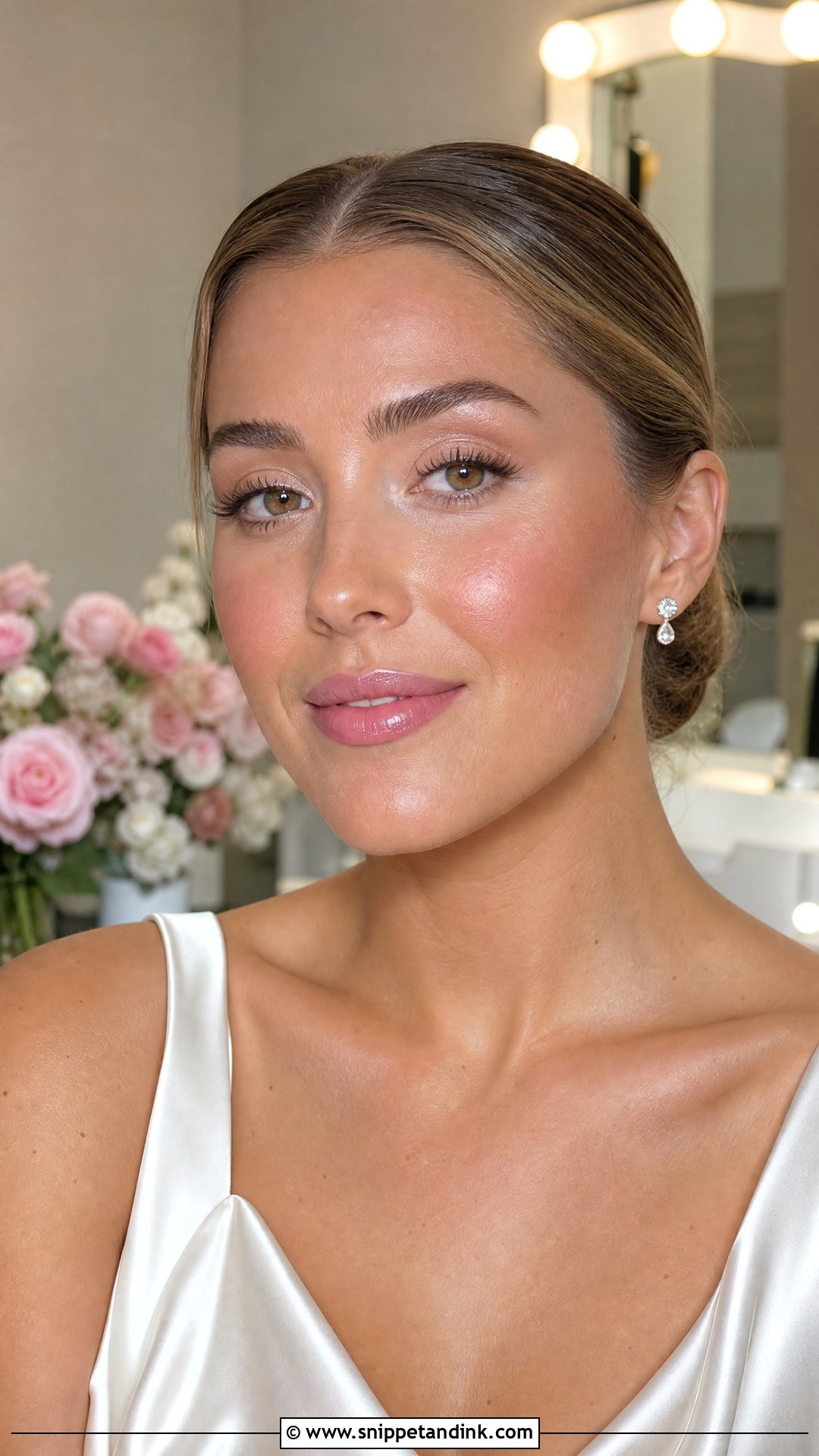 Sofia Richie Wedding Makeup With Glossy Pink Lip - Snippet and Ink - 25 Sofia Richie Wedding Makeup Ideas
