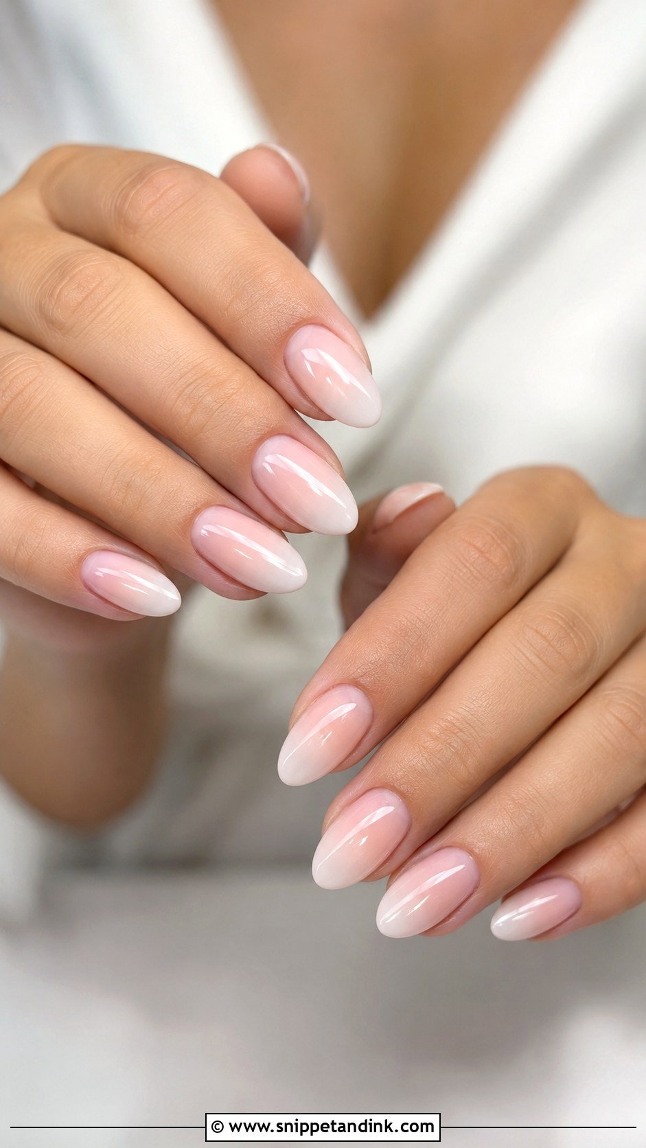 Soft Almond Bridal Dip Nails - Snippet and Ink - 20 Bridal Dip Nails
