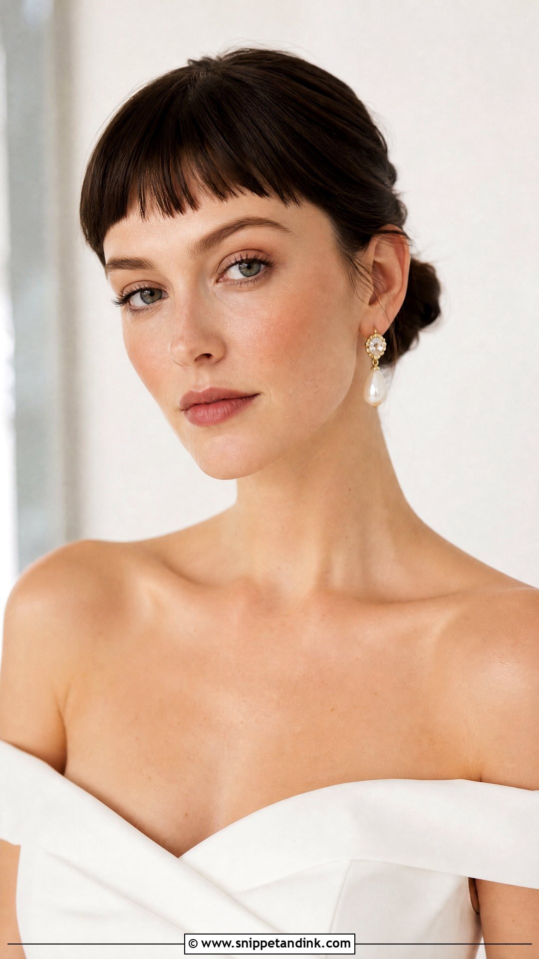 Soft Baby Bangs for a Bridal Look - Snippet and Ink - 20 Wedding Hair Front Ideas