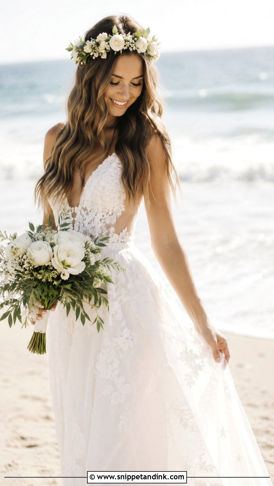 Soft Beach Waves For An Outdoor Wedding - Snippet and Ink - 25 Soft Waves Wedding Hair