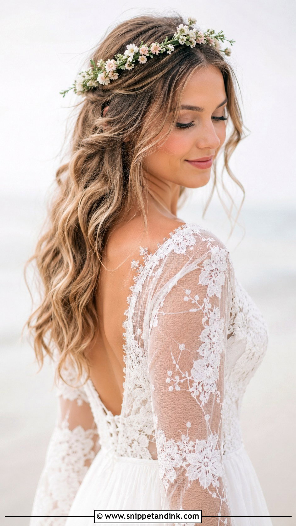 Soft Beach Waves Wedding Hairstyle - Snippet and Ink - 30 Open Hair Wedding Hairstyles