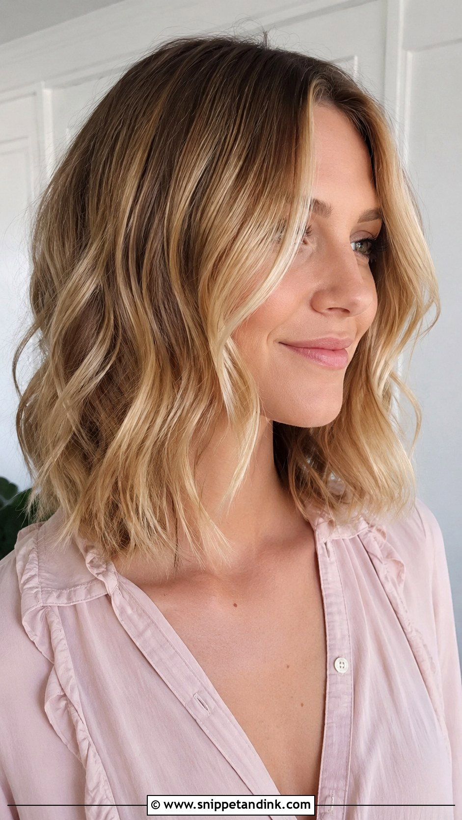Soft Beach Waves on a Lob - Snippet and Ink - 20 Engagement Hairstyles for Short Hair