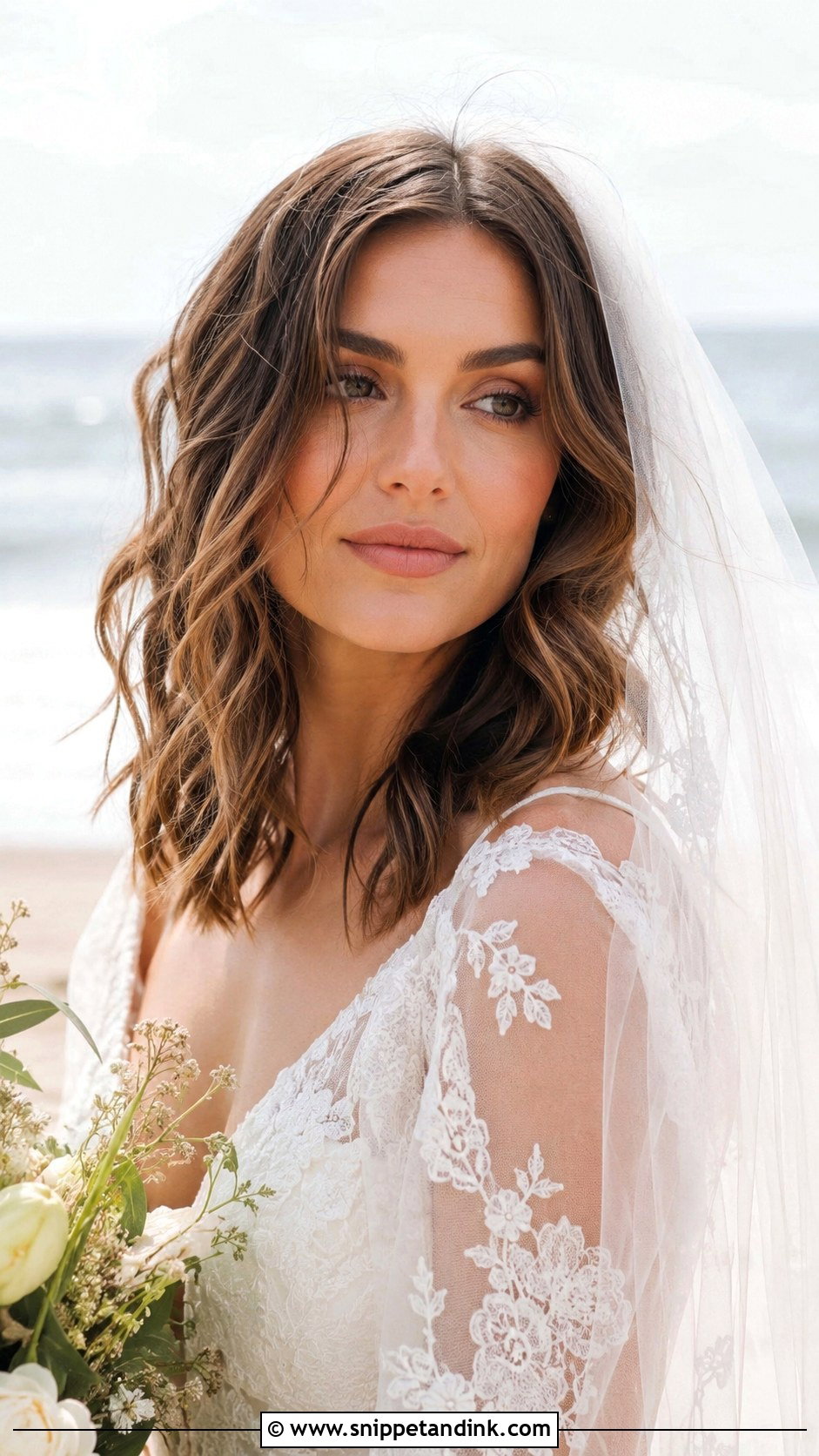 Soft Beachy Waves Lob - Snippet and Ink - 20 Lob Wedding Hair Ideas
