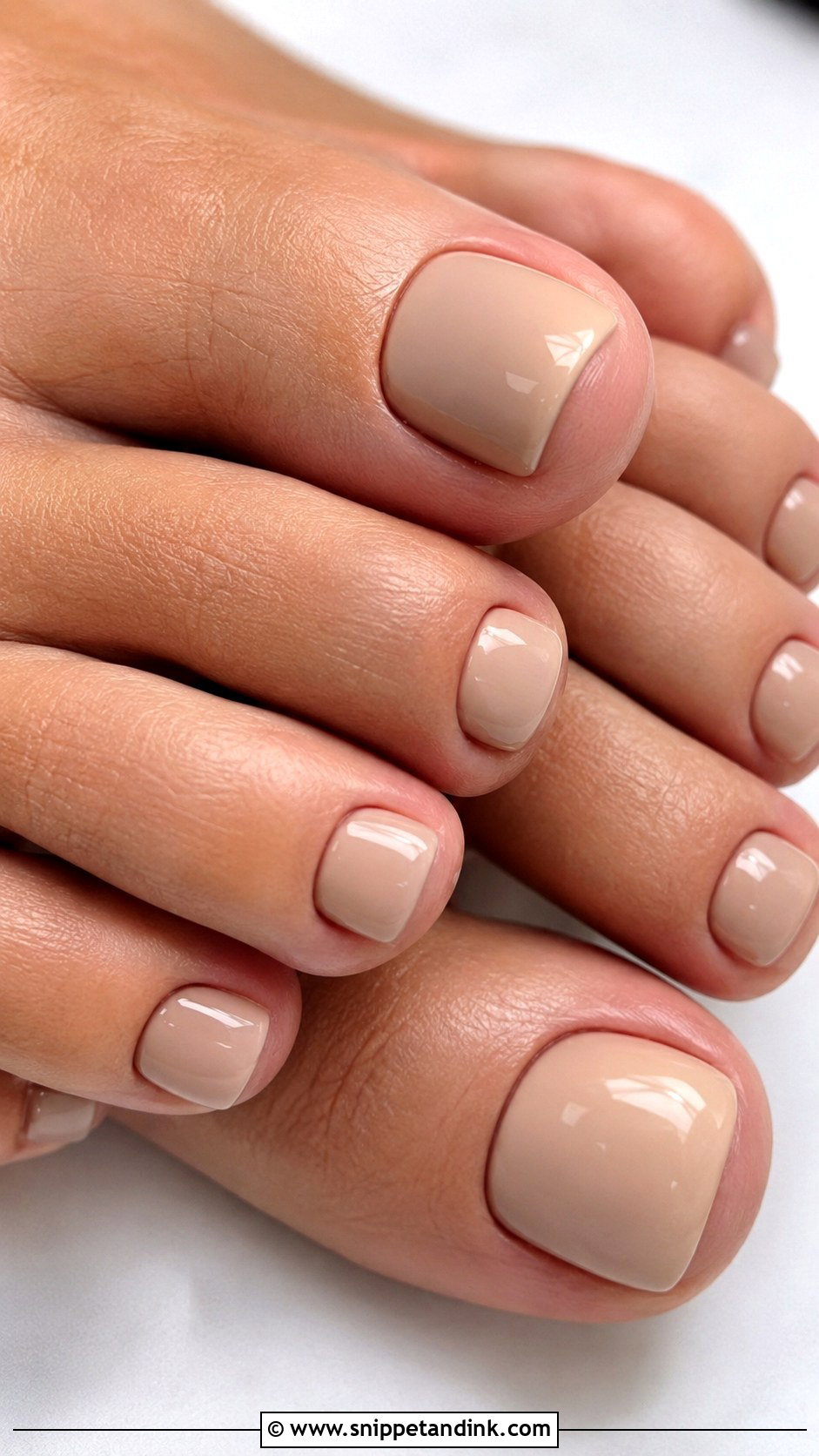 Soft Beige Wedding Pedicure - Snippet and Ink - 20 Wedding Pedicure for Bride Ideas