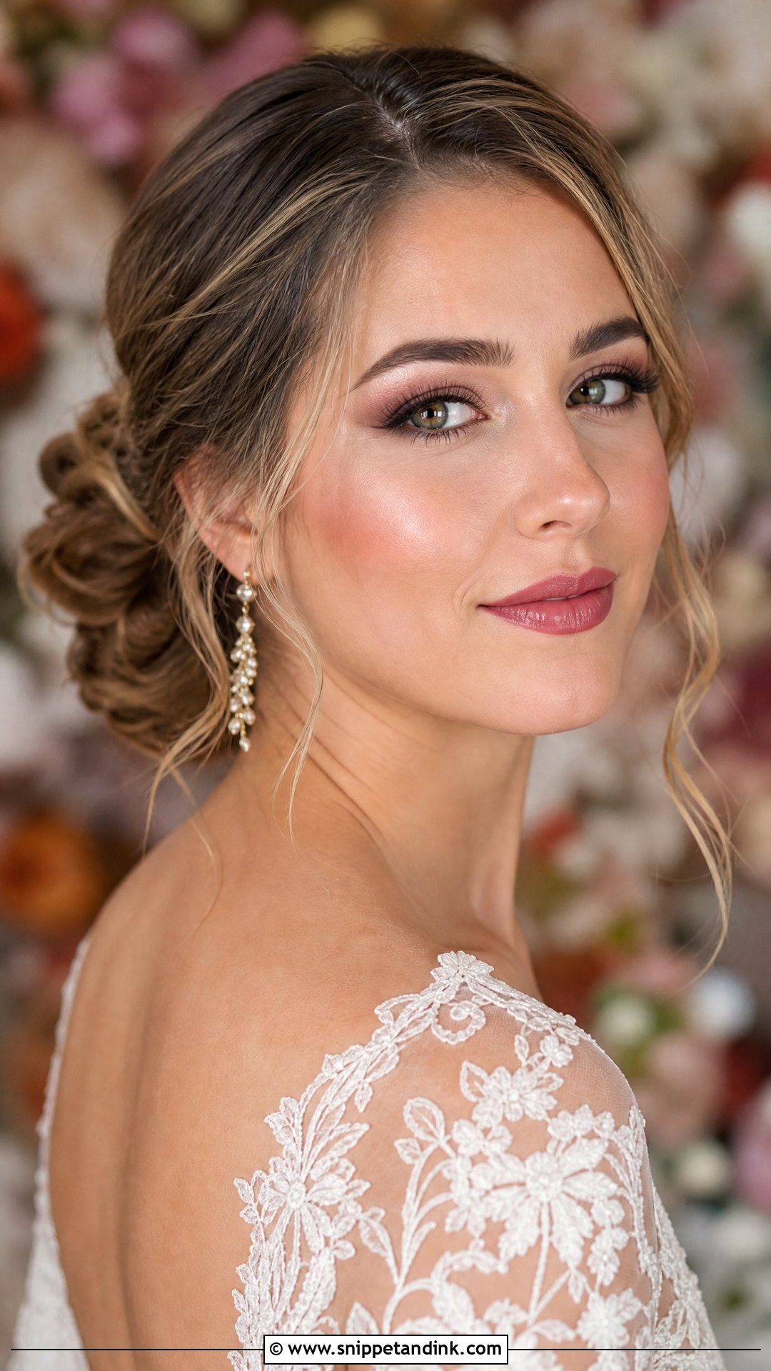 Soft Berry Bridal Lip Combo With Romantic Makeup - Snippet and Ink - 25 Bridal Lip Combo Ideas