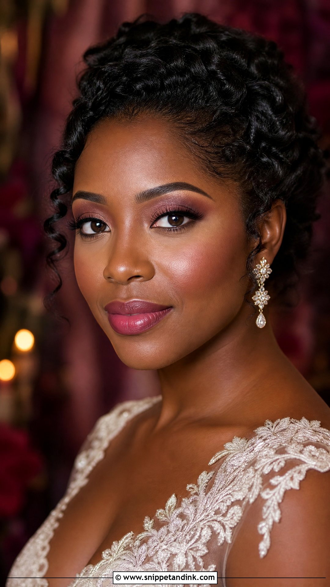 Soft Berry Bridal Makeup For Brown Eyes - Snippet and Ink - 35 Elegant Bridal Makeup for Brown Eyes