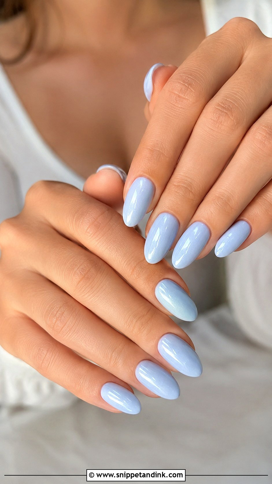 Soft Blue Wedding Almond Nails - Snippet and Ink - 20 Almond Nails Designs Wedding