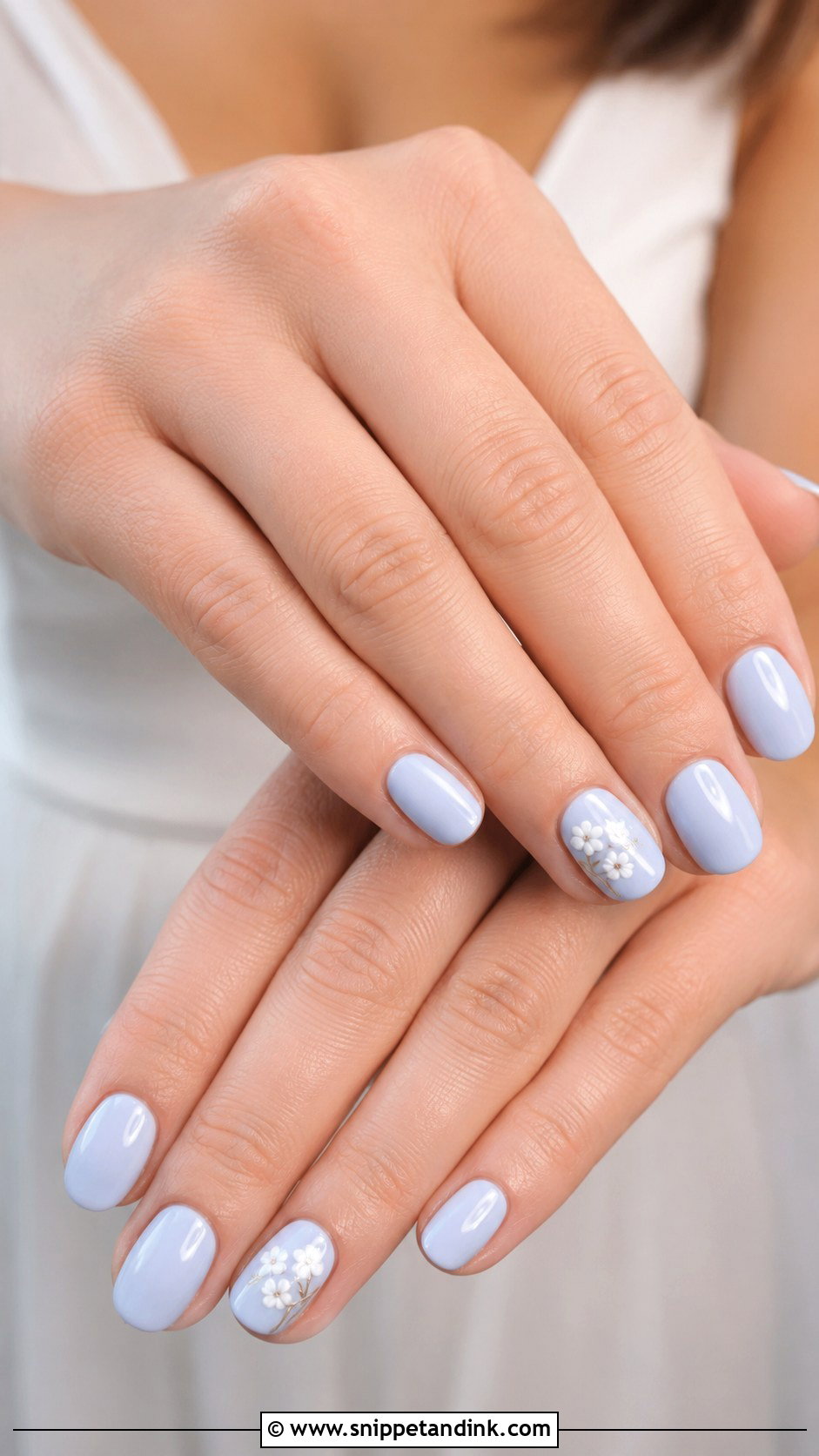 Soft Blue Wedding Nails - Snippet and Ink - 20 Nails Ideas for Wedding