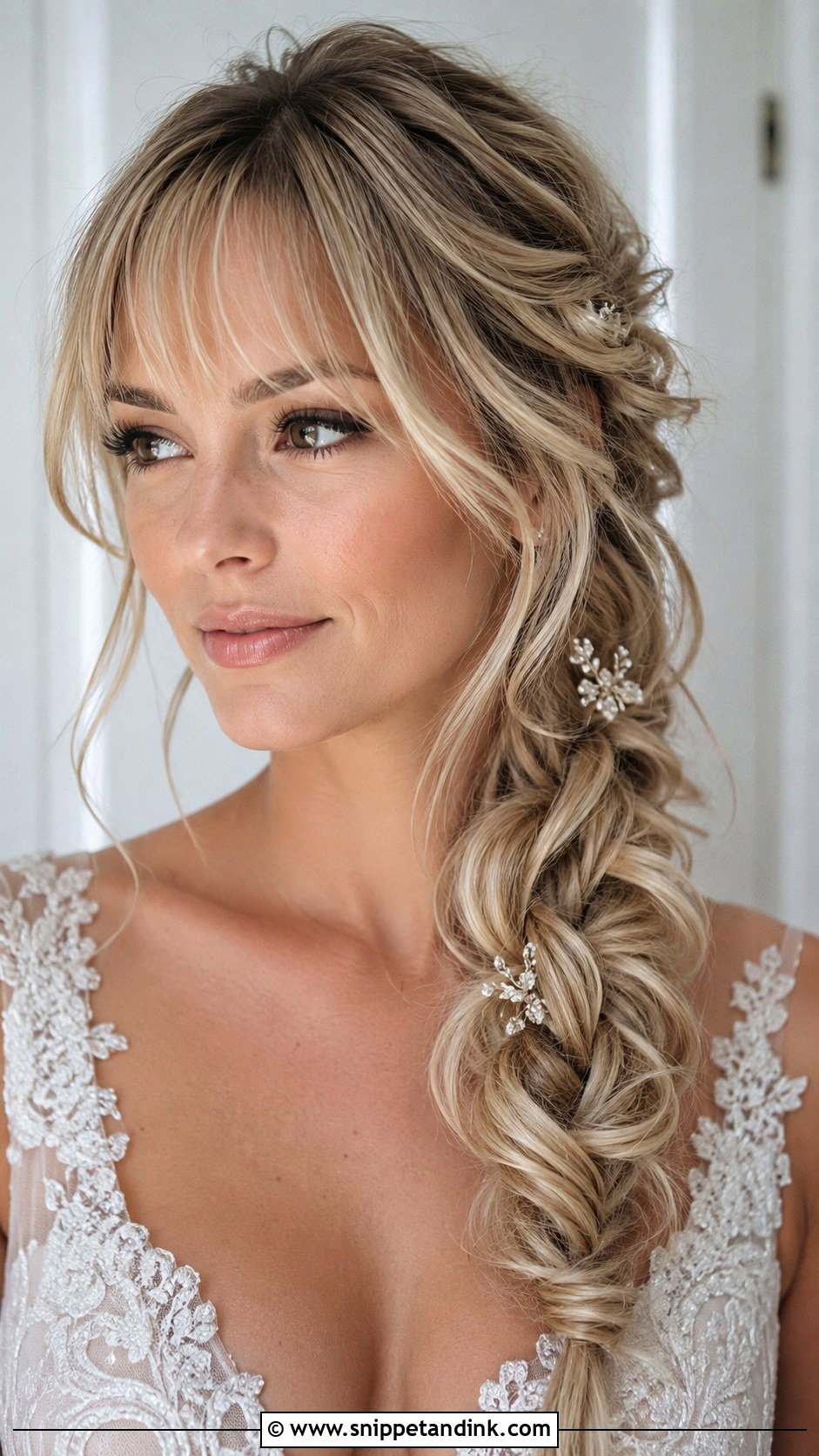Soft Braid With Bangs - Snippet and Ink - 15 Wedding Hairstyles for Bangs