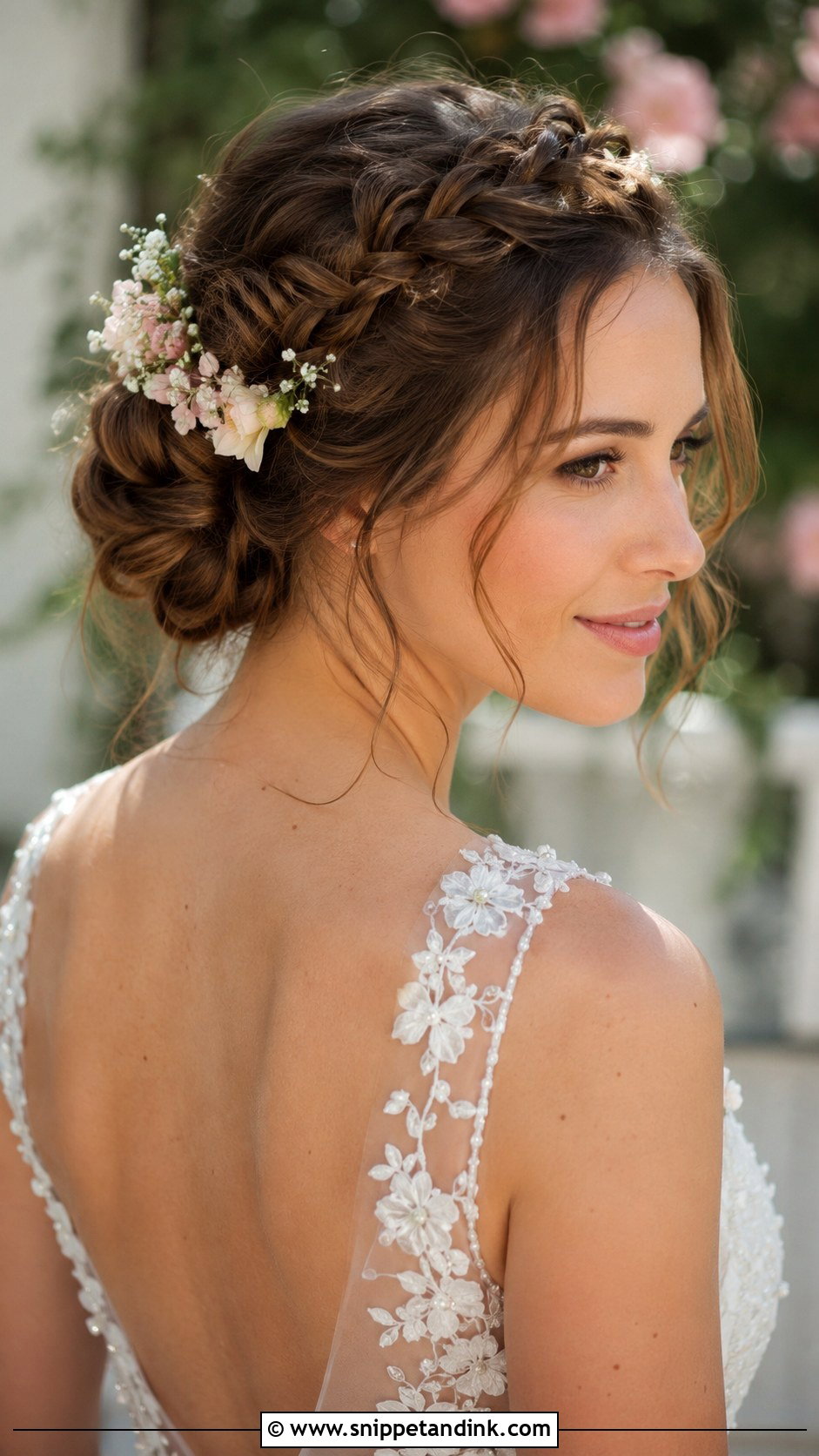 Soft Braided Crown Updo - Snippet and Ink - 20 Textured Wedding Updo Ideas