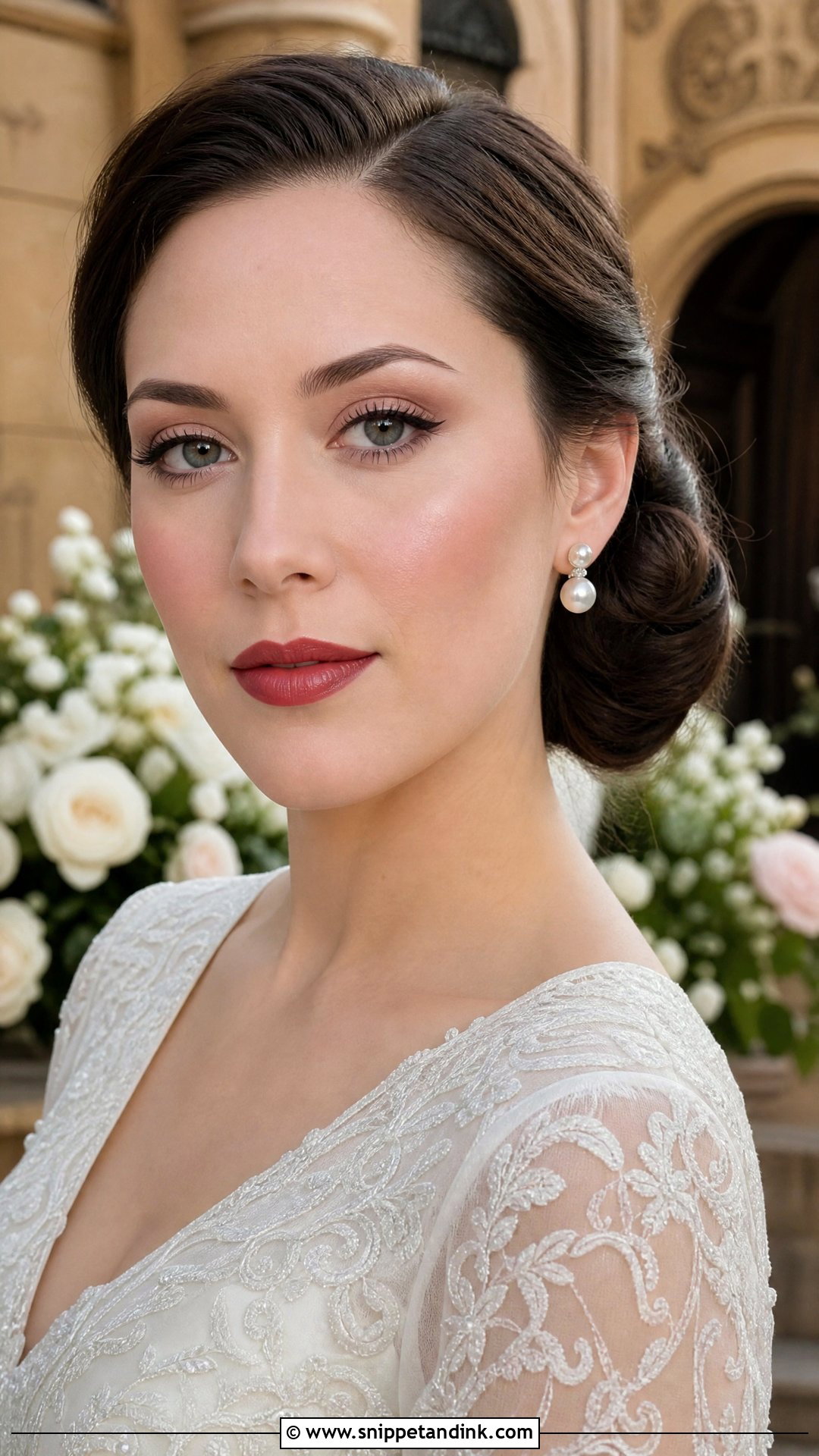 Soft Bridal Makeup With Red Lip - Snippet and Ink - 30 Soft Bridal Makeup Ideas