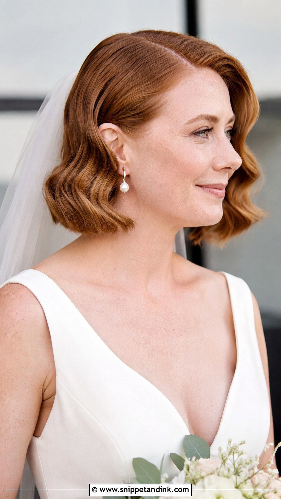 Soft Bridal Waves on a Bob - Snippet and Ink - 20 Hairstyles for Weddings Short Hair