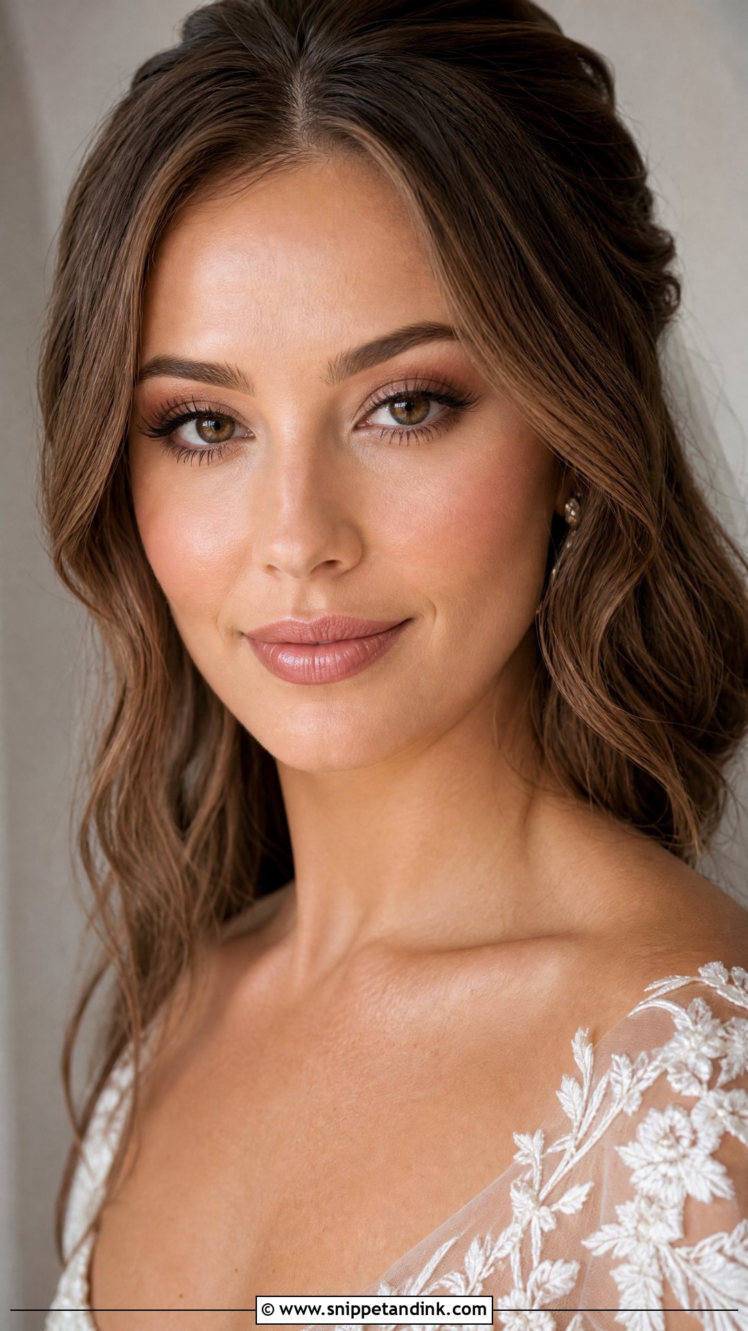 Soft Brown Glam Bride Makeup - Snippet and Ink - 35 Glam Bride Makeup Ideas
