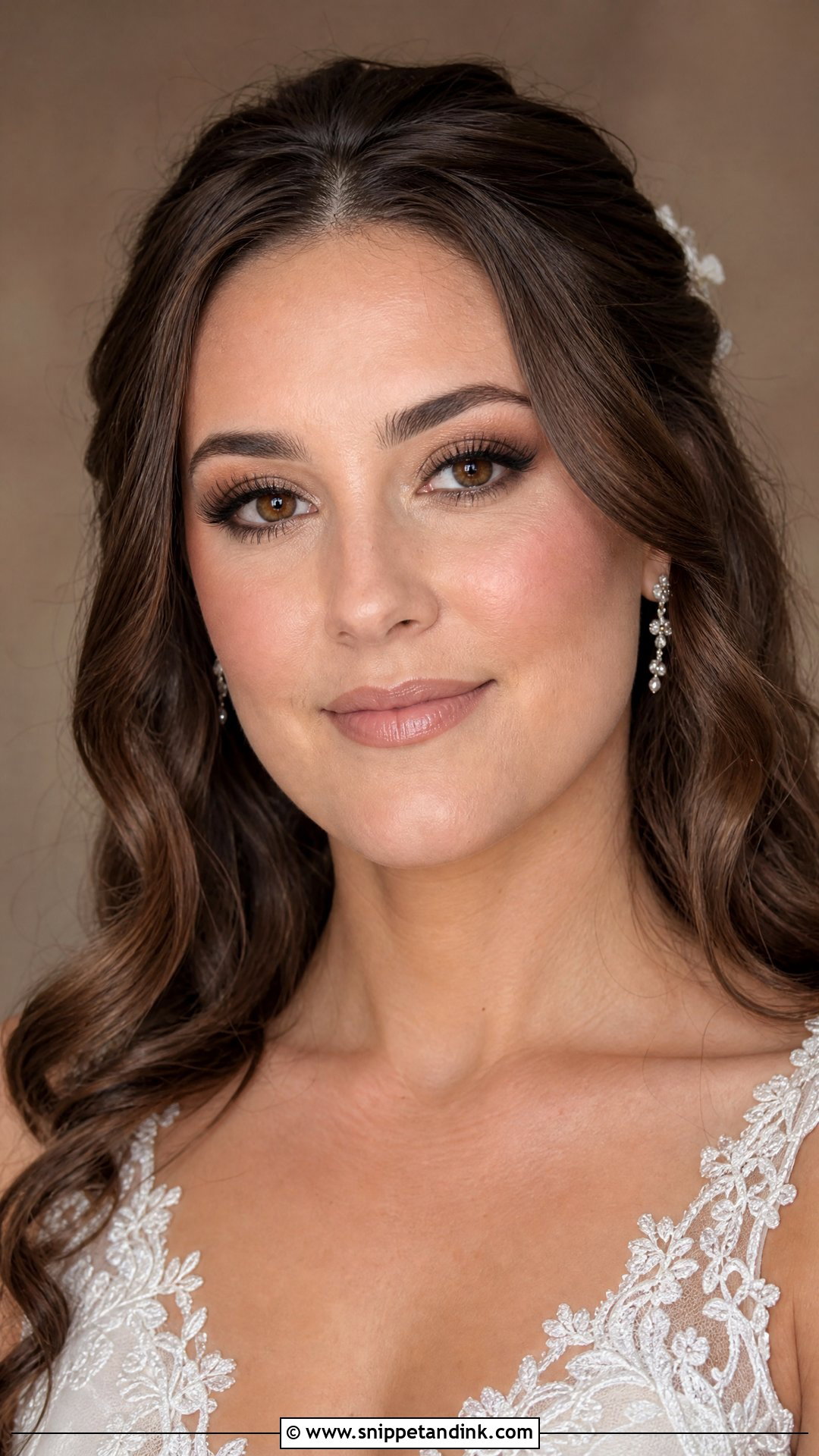 Soft Brown Smokey Bridal Makeup - Snippet and Ink - 25 Soft Romantic Bridal Makeup Ideas