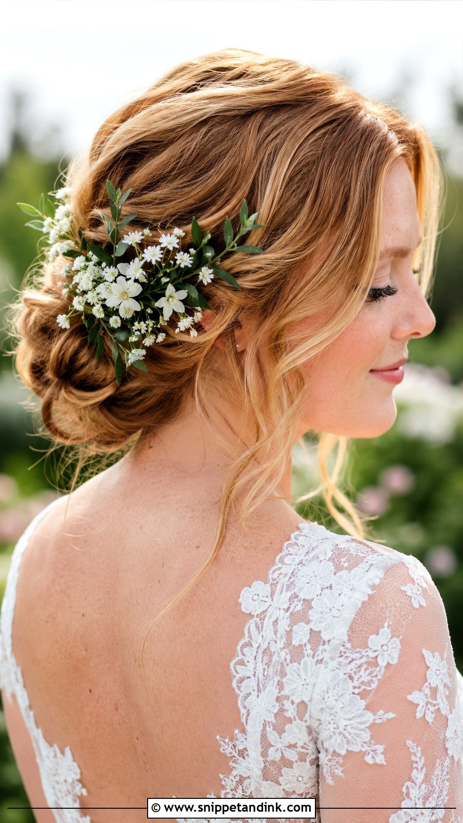 Soft Bun Wedding Hair With Flowers - Snippet and Ink - 15 Soft Bun Wedding Hair Ideas