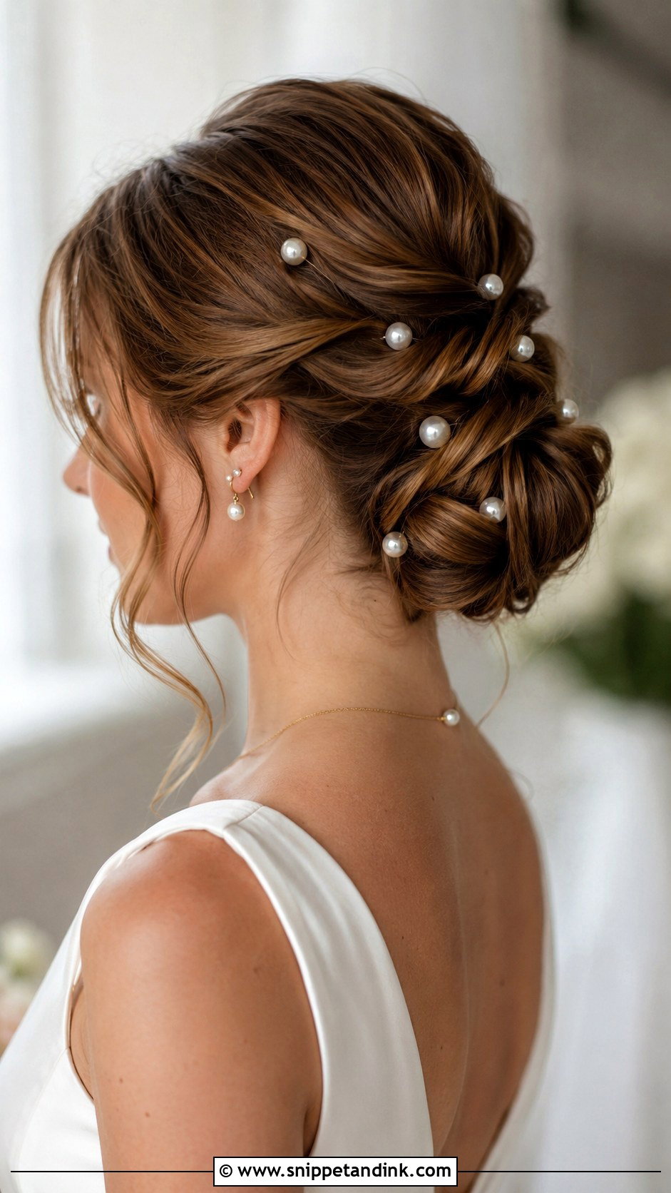 Soft Bun Wedding Hair With Pearls - Snippet and Ink - 15 Soft Bun Wedding Hair Ideas