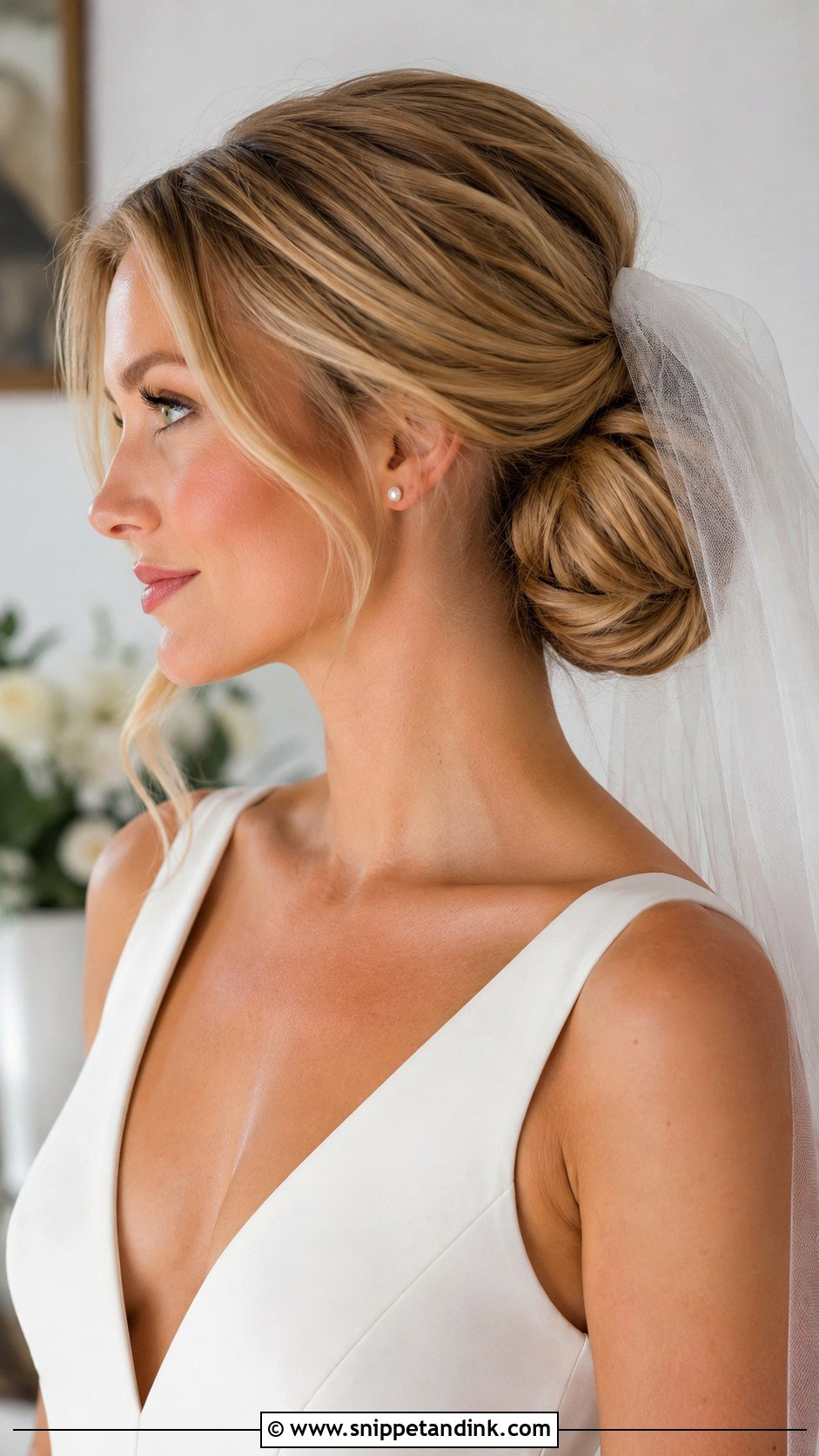 Soft Bun Wedding Hair With Veil - Snippet and Ink - 15 Soft Bun Wedding Hair Ideas