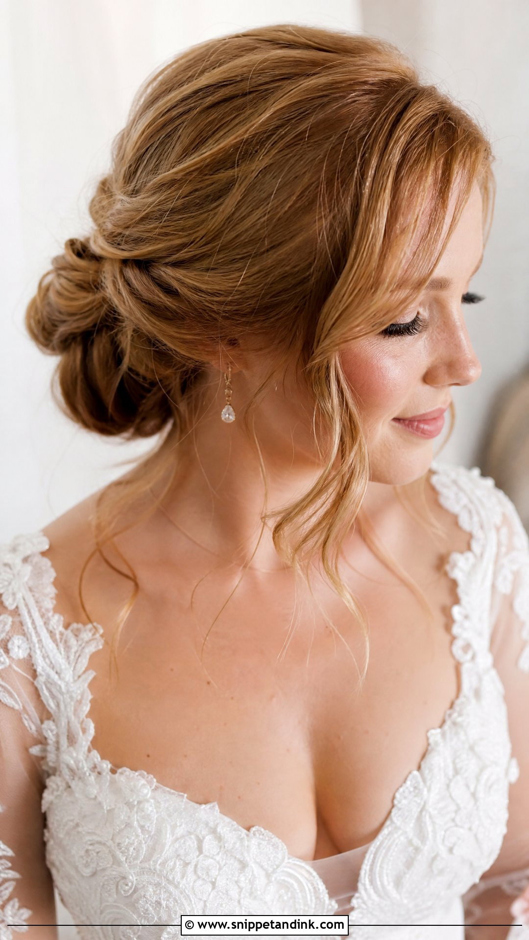 Soft Bun With Tendrils Wedding Hairstyle - Snippet and Ink - 20 Soft Hairstyles for Wedding
