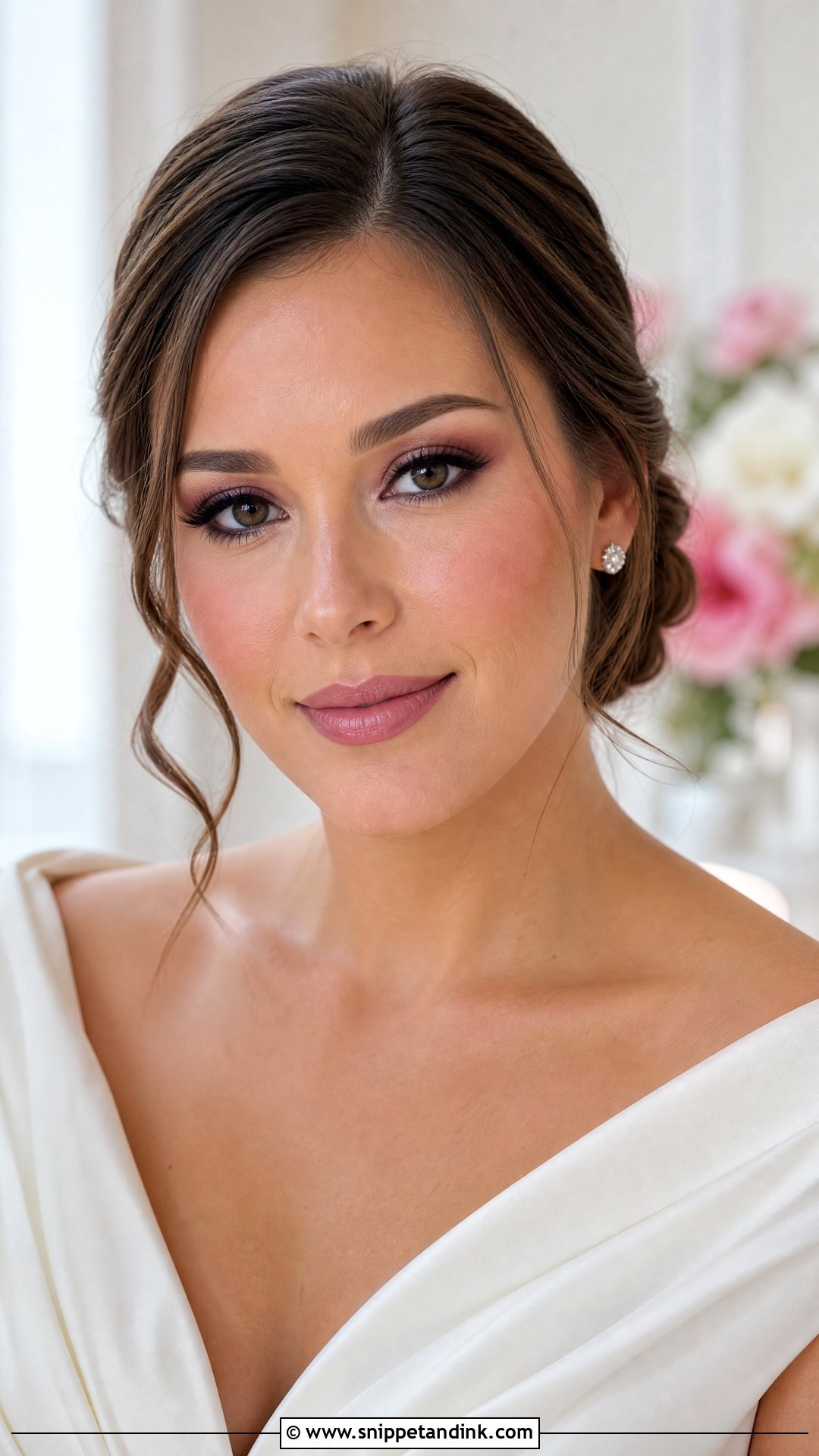 Soft Burgundy Bridal Makeup - Snippet and Ink - 20 Burgundy Wedding Makeup Look Ideas