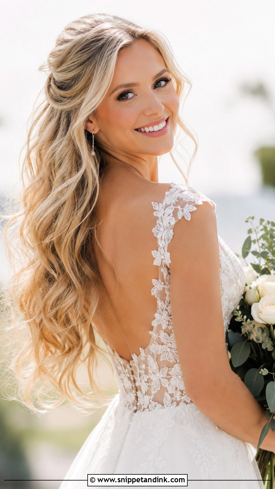 Soft Cascading Waves For Long Hair - Snippet and Ink - 20 Spring Wedding Hair Ideas