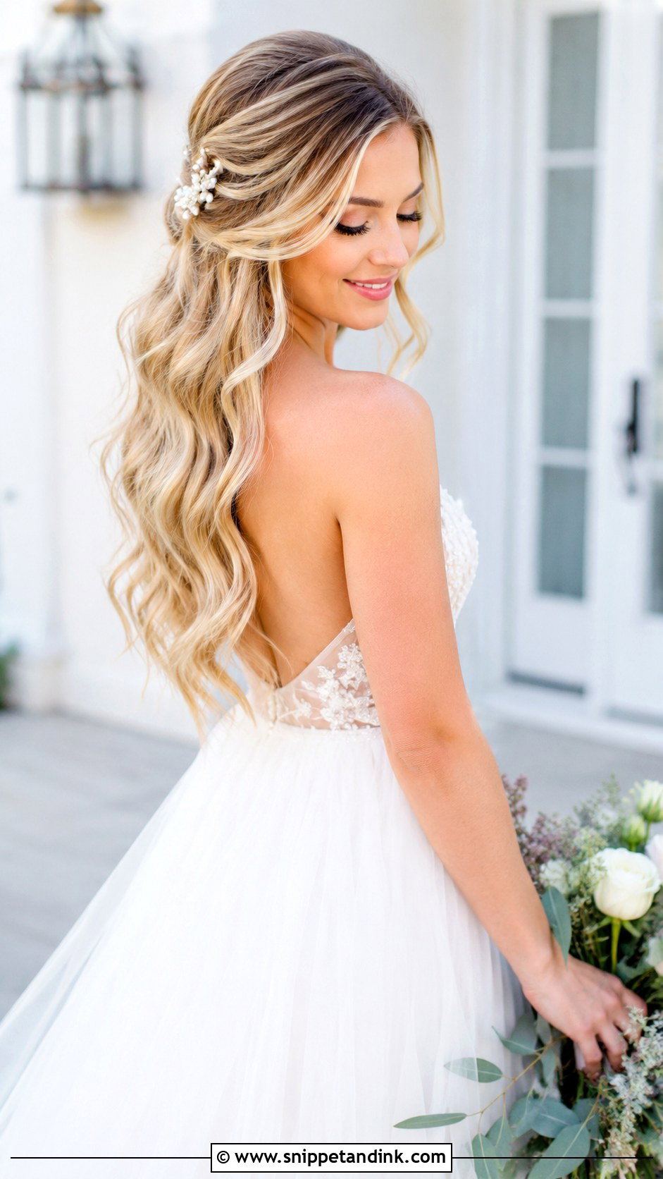 Soft Cascading Waves for Wedding - Snippet and Ink - 35 Bride Hairstyles