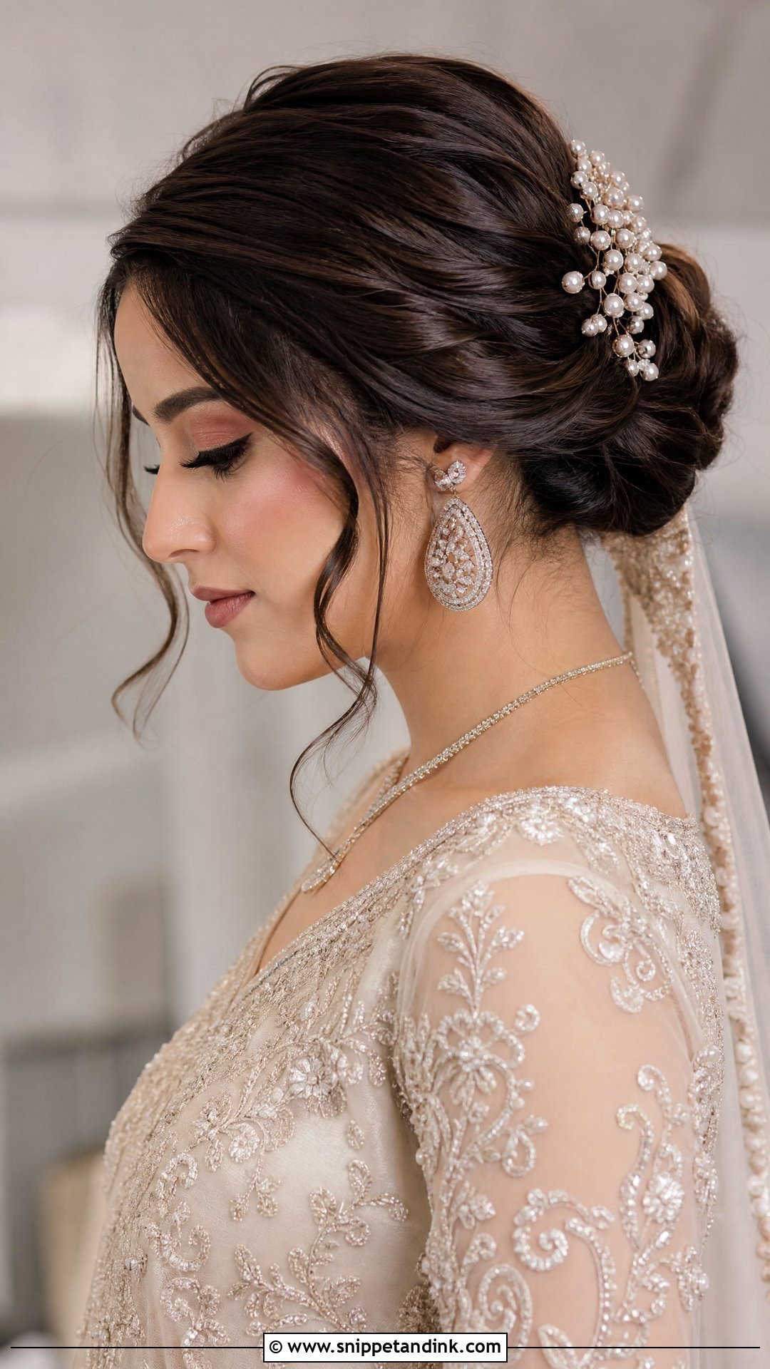 Soft Chignon Bridal Hairstyle For Long Face - Snippet and Ink - 15 Bridal Hairstyle for Long Face Ideas
