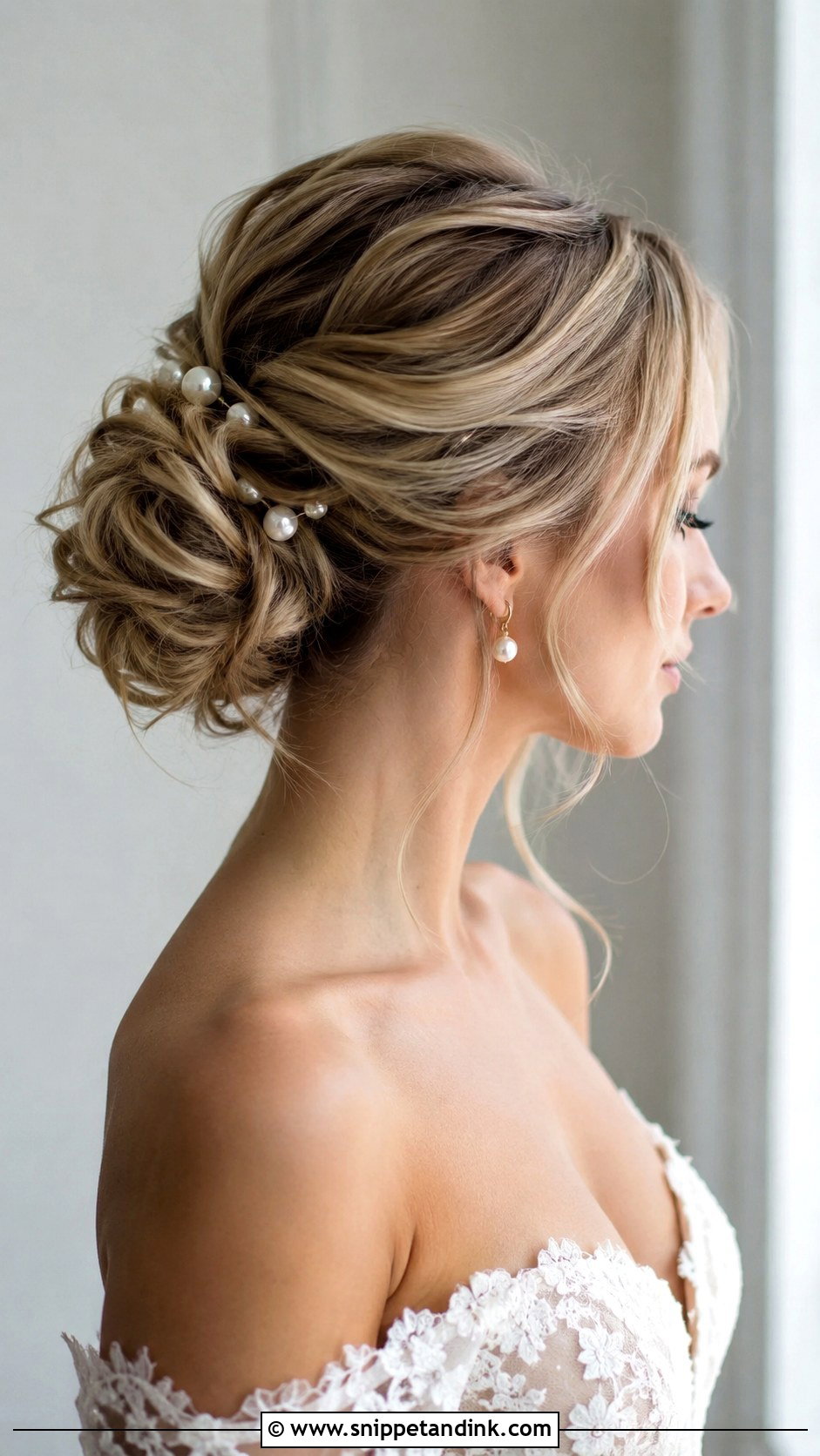 Soft Chignon For Off Shoulder Dress - Snippet and Ink - 15 Wedding Hairstyles for Off Shoulder Dress