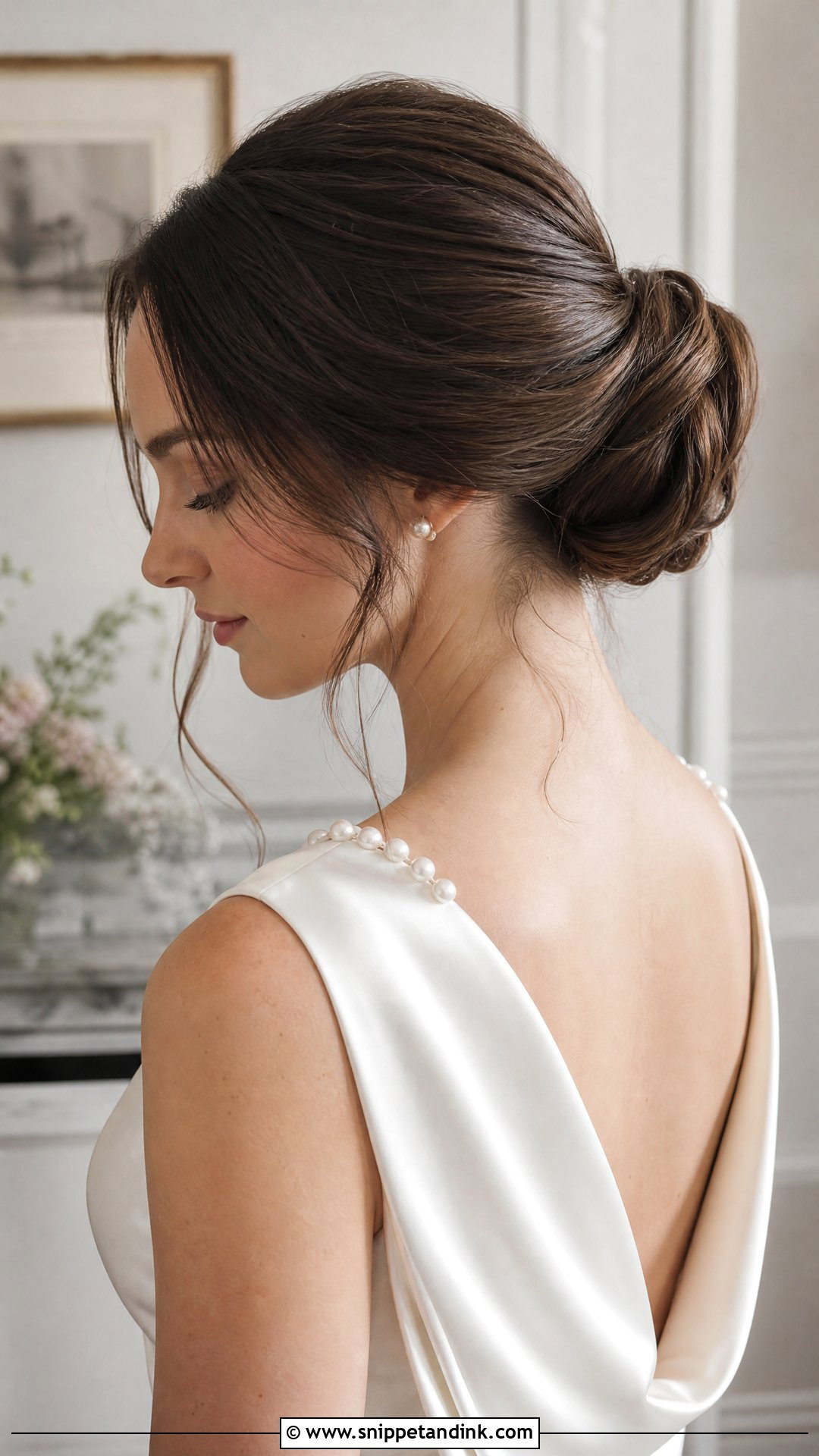 Soft Chignon With Delicate Tendrils - Snippet and Ink - 20 Soft Wedding Updo Ideas