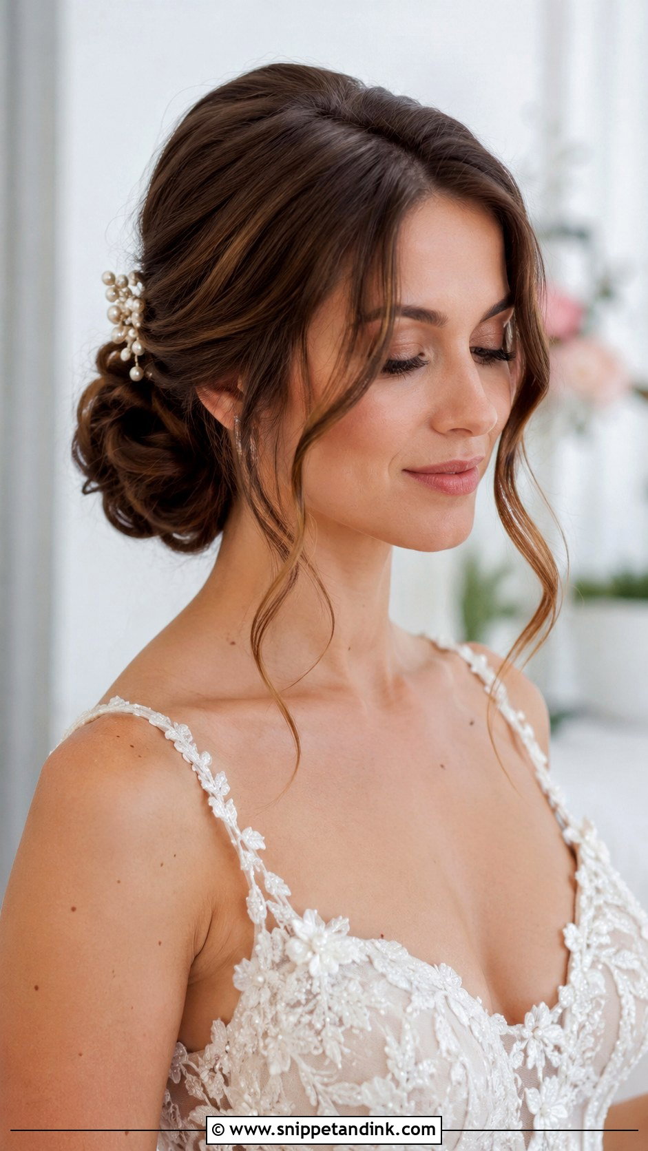 Soft Chignon With Face Framing Pieces - Snippet and Ink - 20 Wedding Hairstyle Down Ideas
