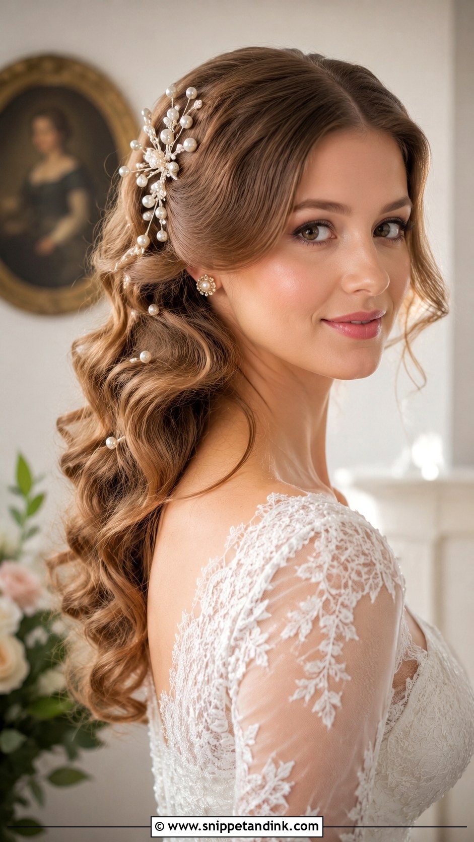 Soft Curls Blowout With Hair Accessories - Snippet and Ink - 25 Wedding Blowout Hair Ideas
