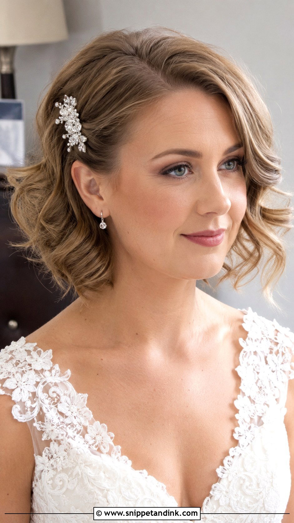 Soft Curls Bob Wedding Hairstyle - Snippet and Ink - 25 Bridal Hairstyles for Short Hair