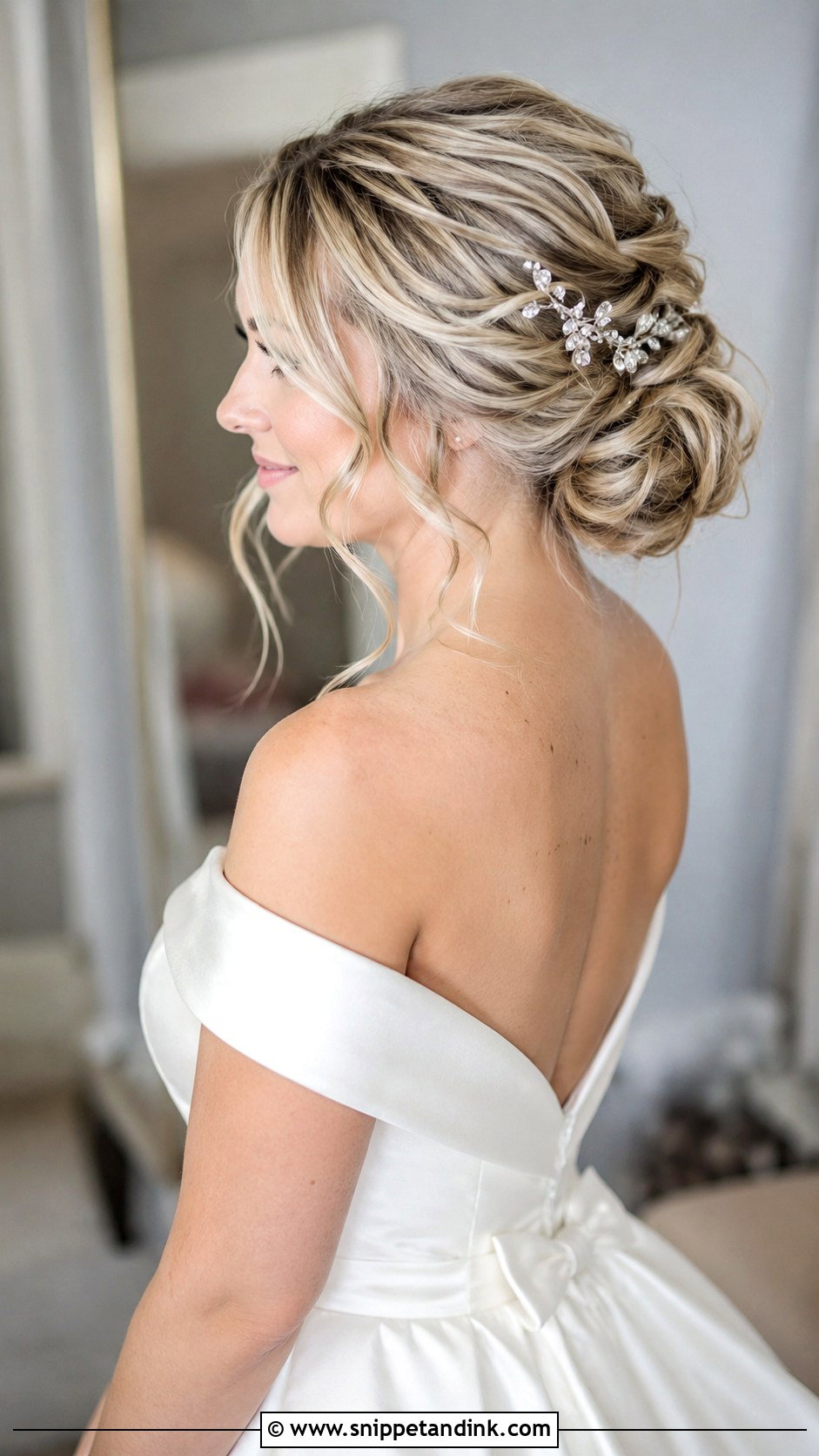 Soft Curls Chignon Wedding Hair - Snippet and Ink - 25 Soft Curls Wedding Hair