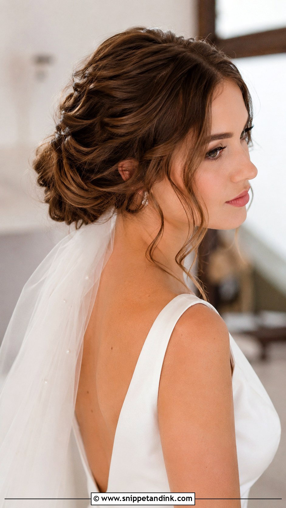 Soft Curls Low Bun Bridal Hair - Snippet and Ink - 15 Soft Curls Bridal Hair