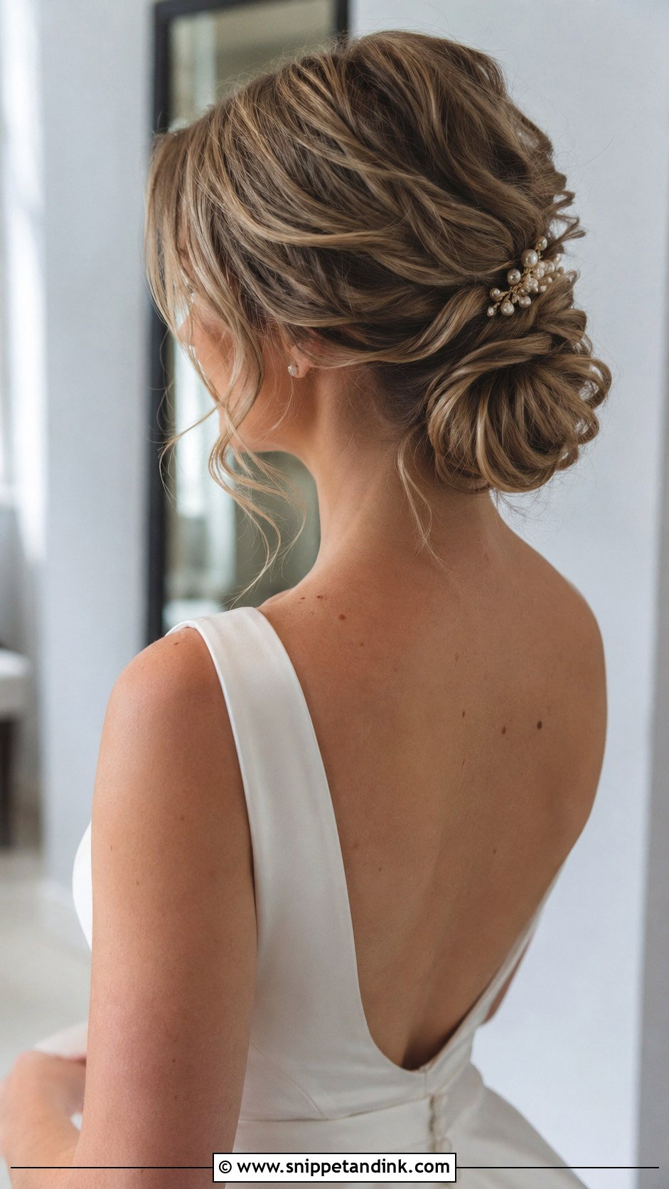 Soft Curls Low Bun Wedding Hair - Snippet and Ink - 25 Soft Curls Wedding Hair