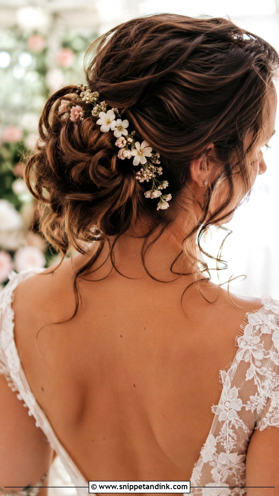 Soft Curls Messy Bun Wedding Hair - Snippet and Ink - 25 Soft Curls Wedding Hair