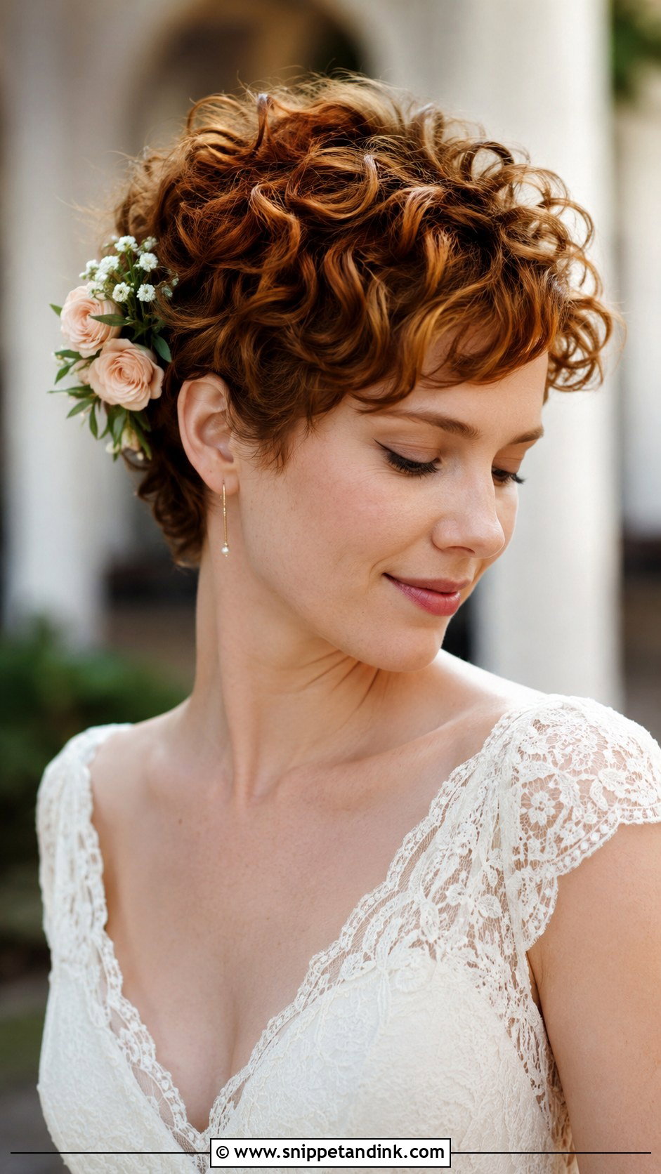 Soft Curls Pixie for Wedding - Snippet and Ink - 30 Short Hair Wedding Ideas